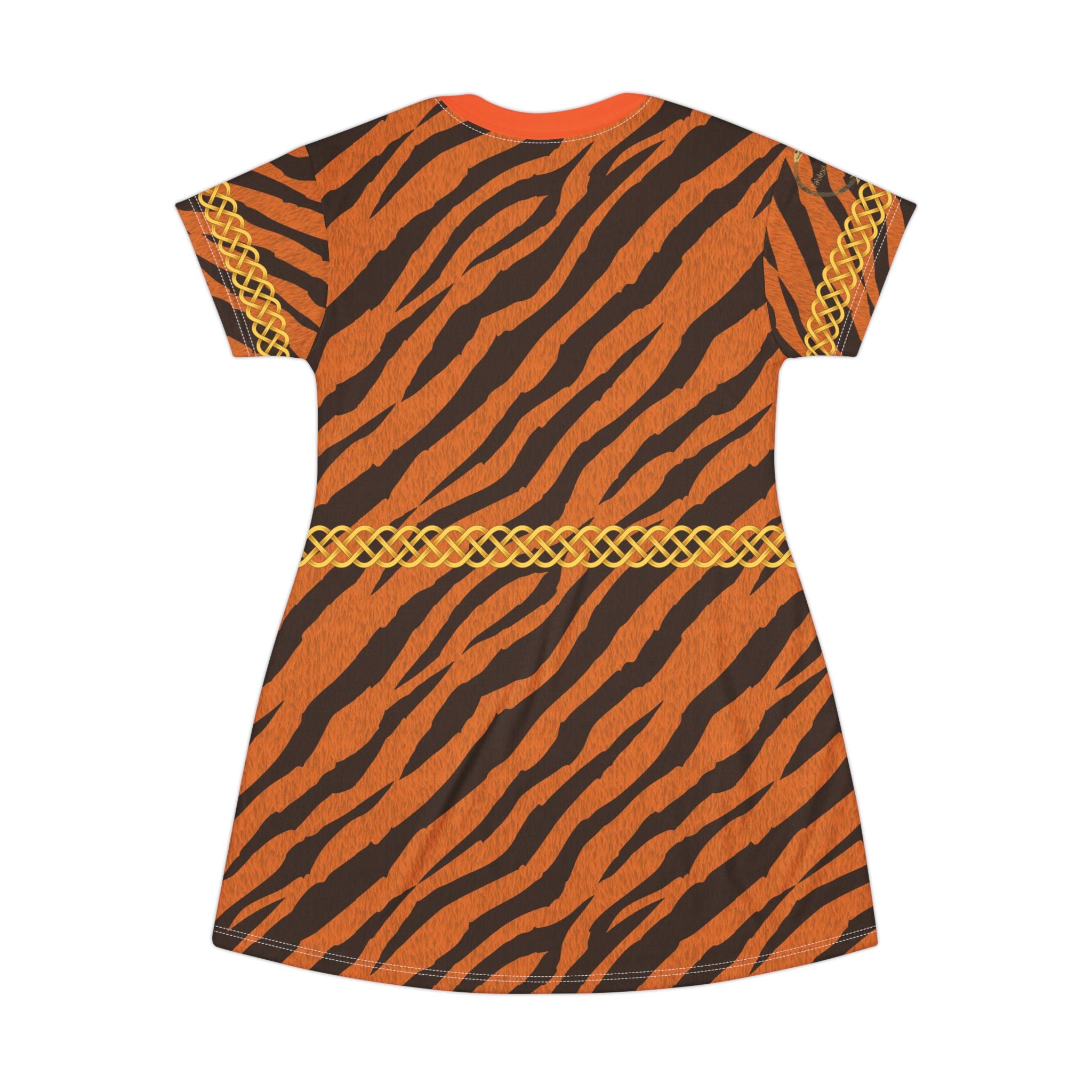 Fabled Fashion Tiger Fur effect Celtic Knot Medieval Fashions All Over Print Spring/Summer T-Shirt Dress