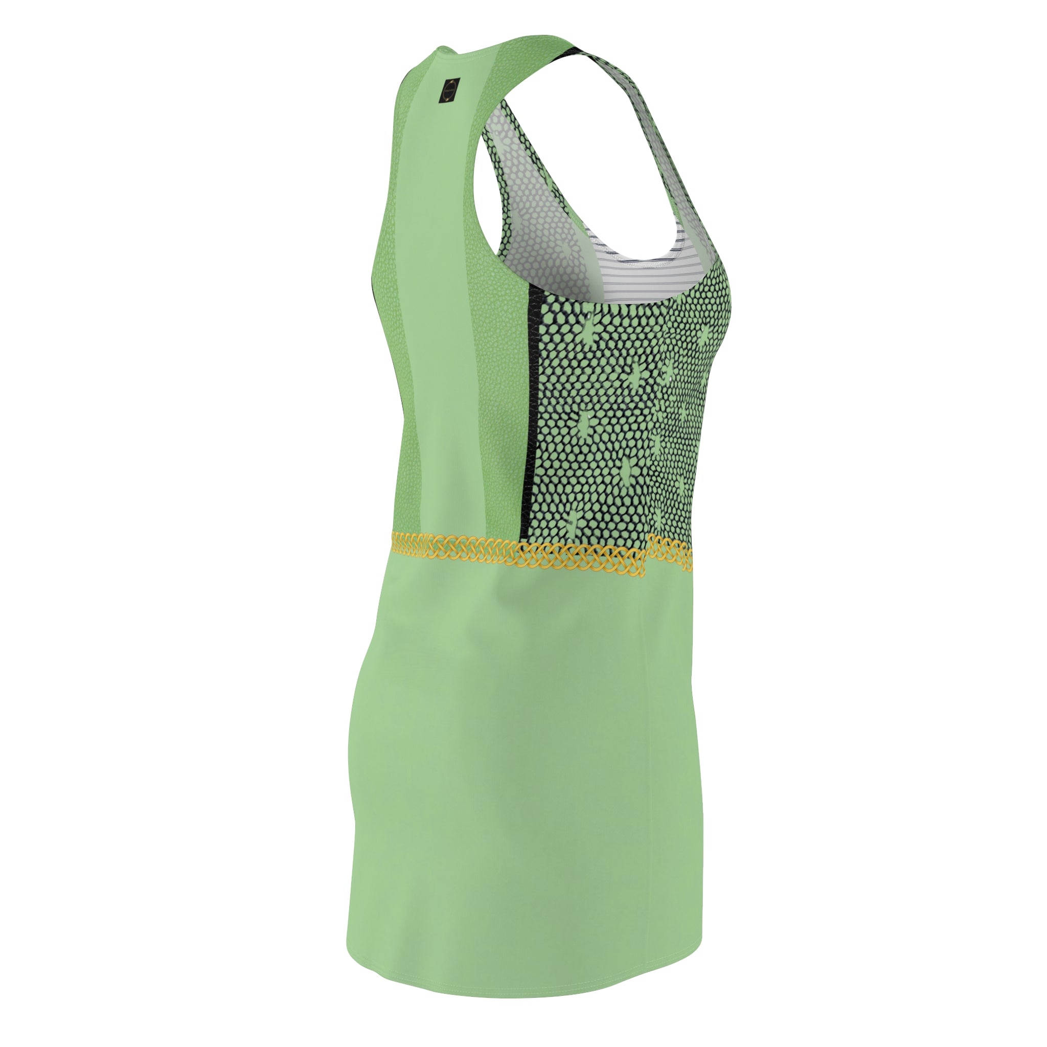 Fabled Fashion Pistachio Lace effect Women's Cut & Sew Racerback Dress (AOP)