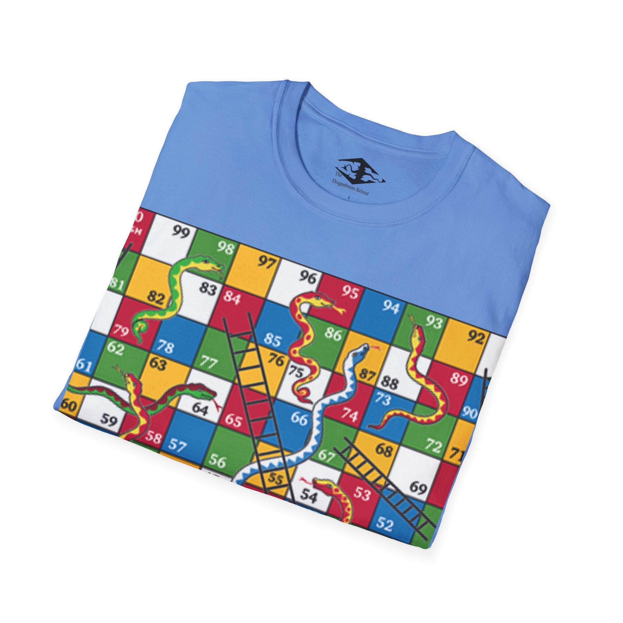 Travel Snakes and Ladders Board Unisex Softstyle T-Shirt (pieces not included)