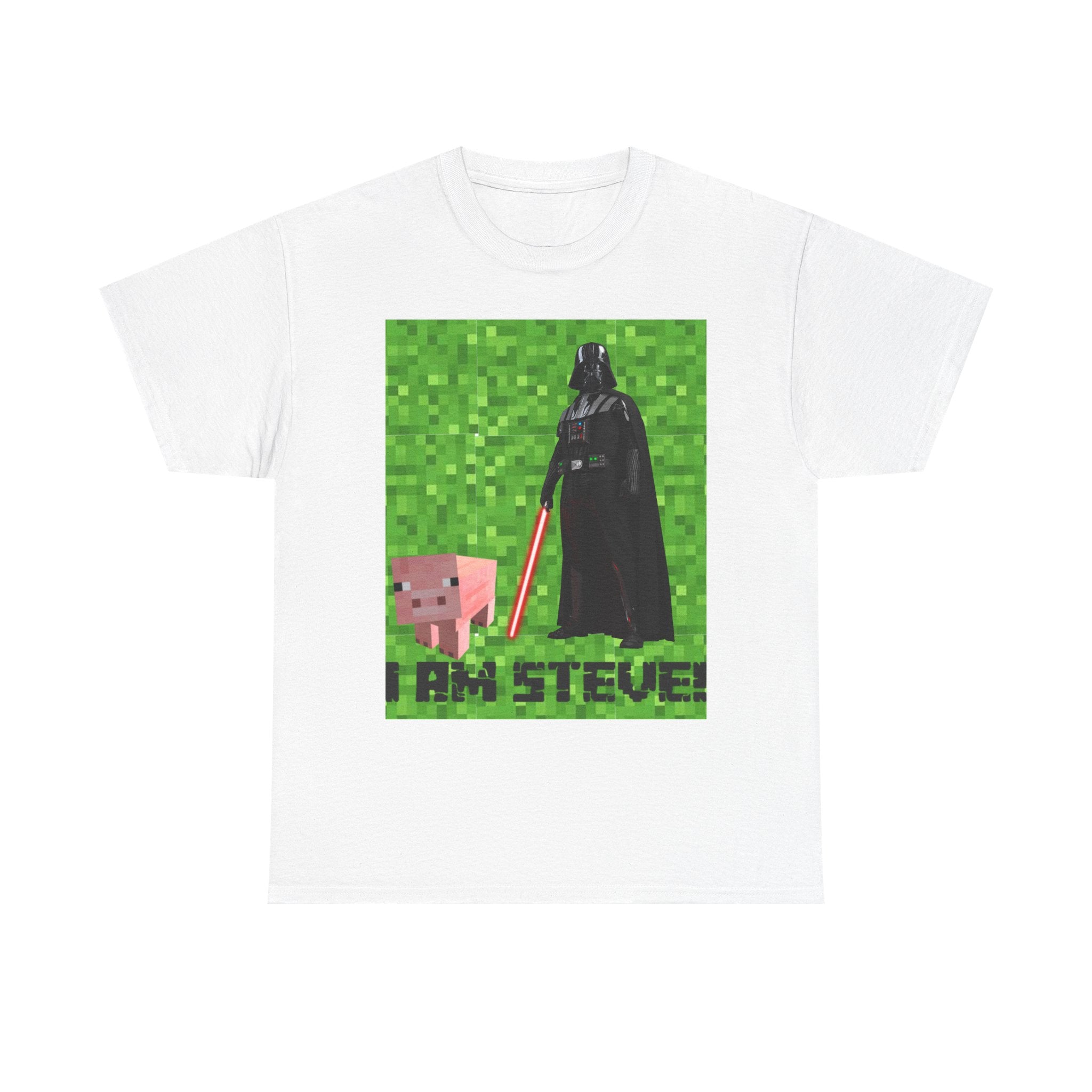 Minecraft inspired mock Fan art 'I am Steve!' Unisex Heavy Cotton Tee