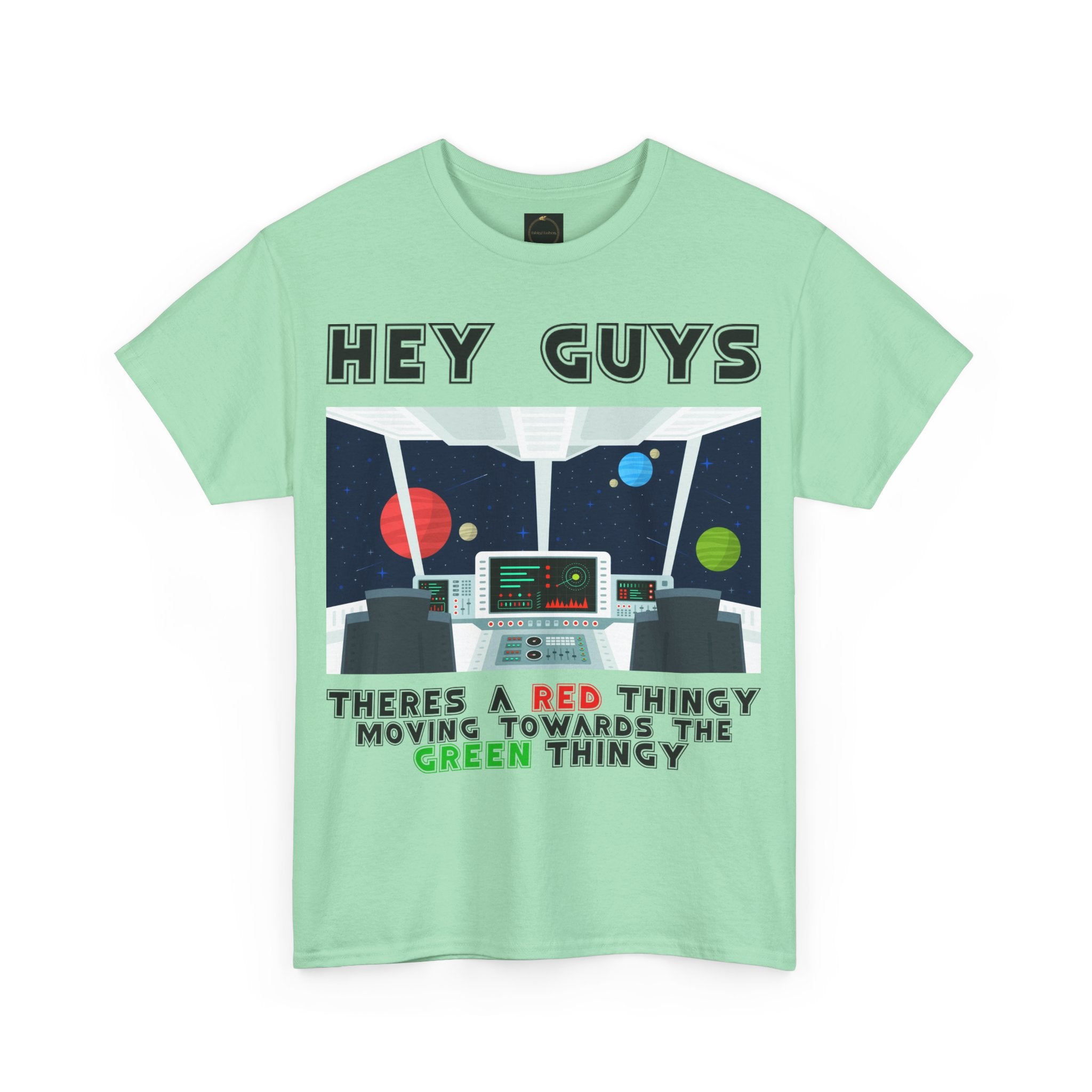 Red Thingy moving towards the Green thingy Funny Unisex Heavy Cotton Tee