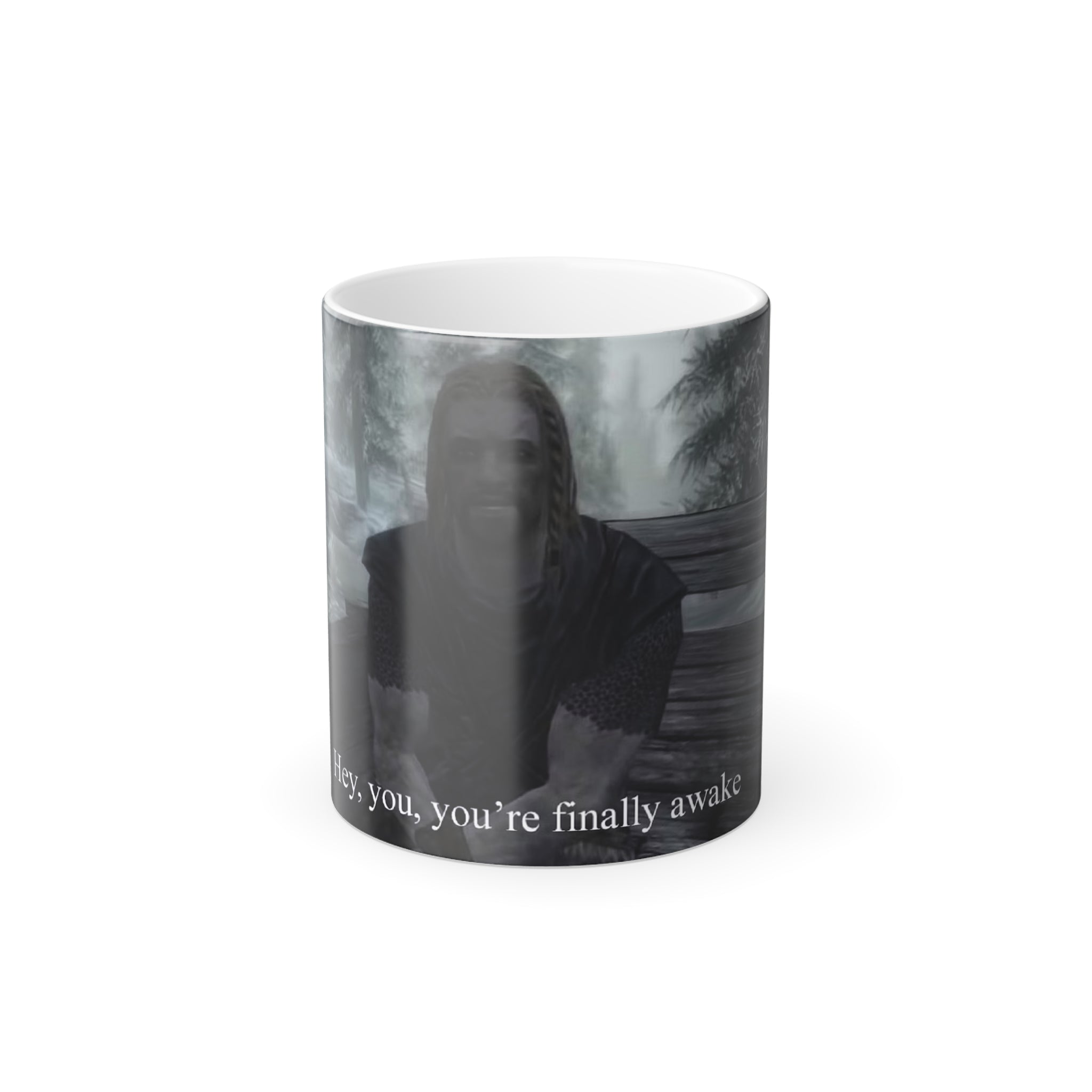 Dragonborn inspired Hey You You're finally awake Color Morphing Mug, 11oz