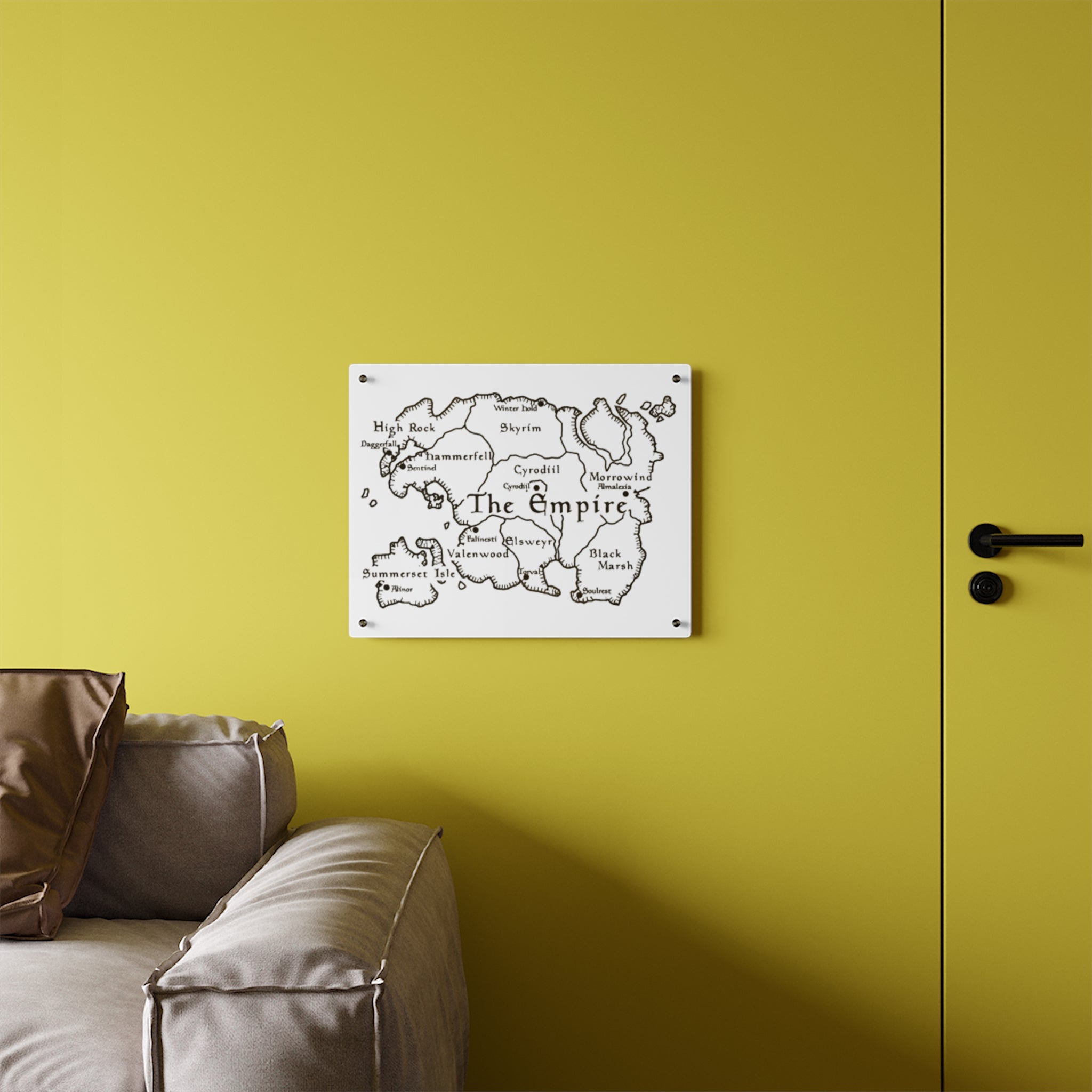 Tamriel map Dragonborn Skyrim Acrylic Wall Art Panels