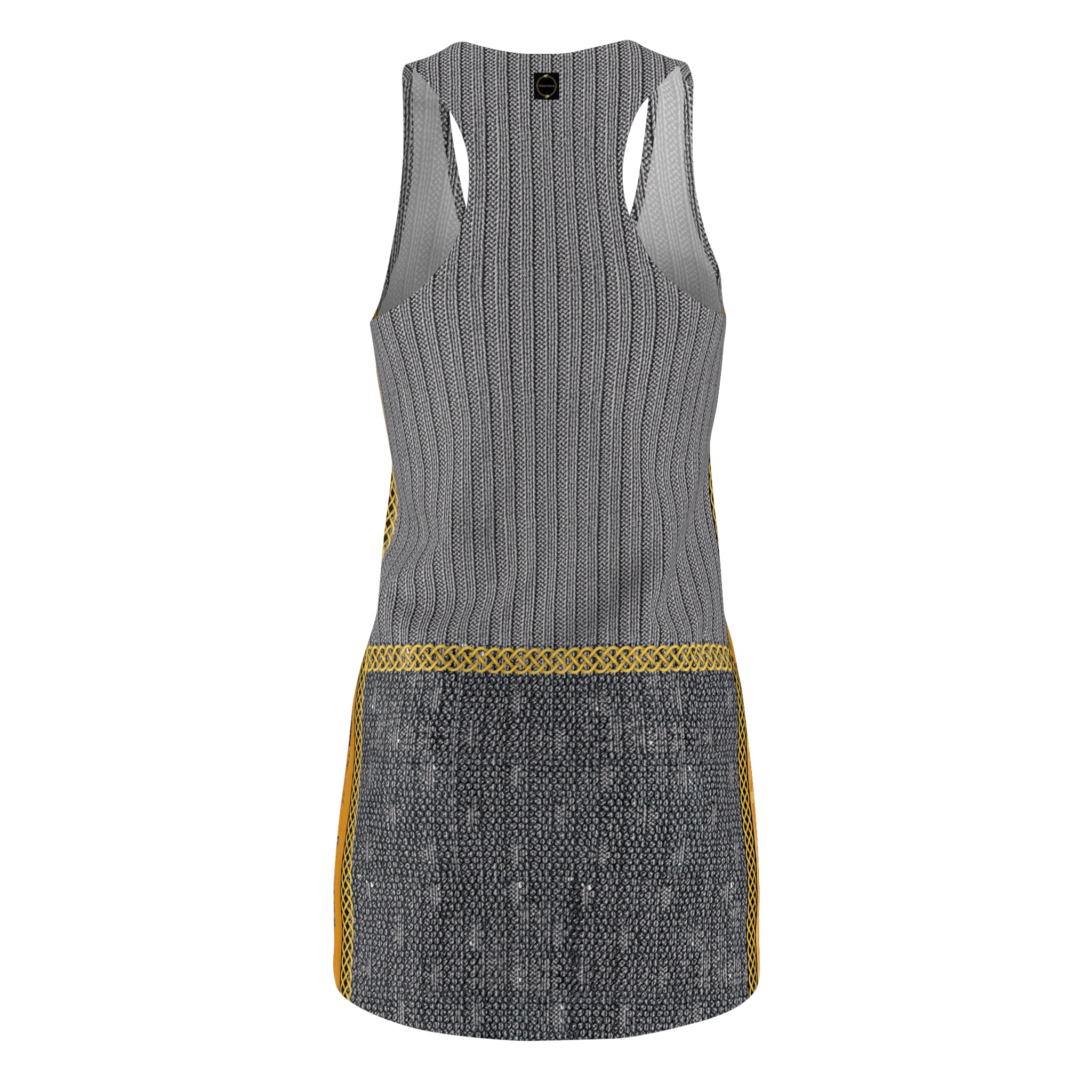 Fabled Fashion Knit and lace with gold Celtic knot effect  Women's Cut & Sew Racerback Dress (AOP)