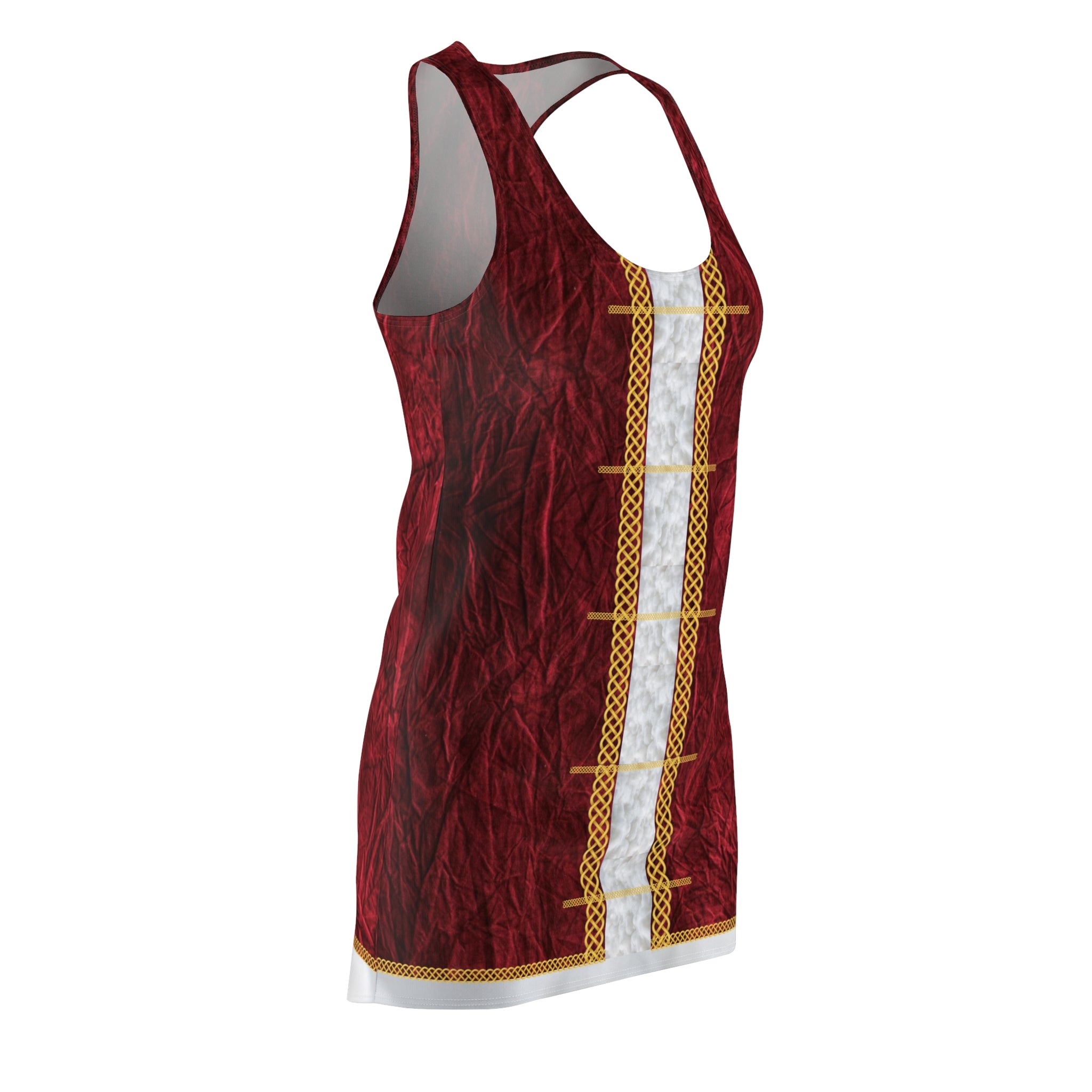 Fabled Fashion Mrs Claus Christmas Celtic Women's Cut & Sew Racerback Dress (AOP)