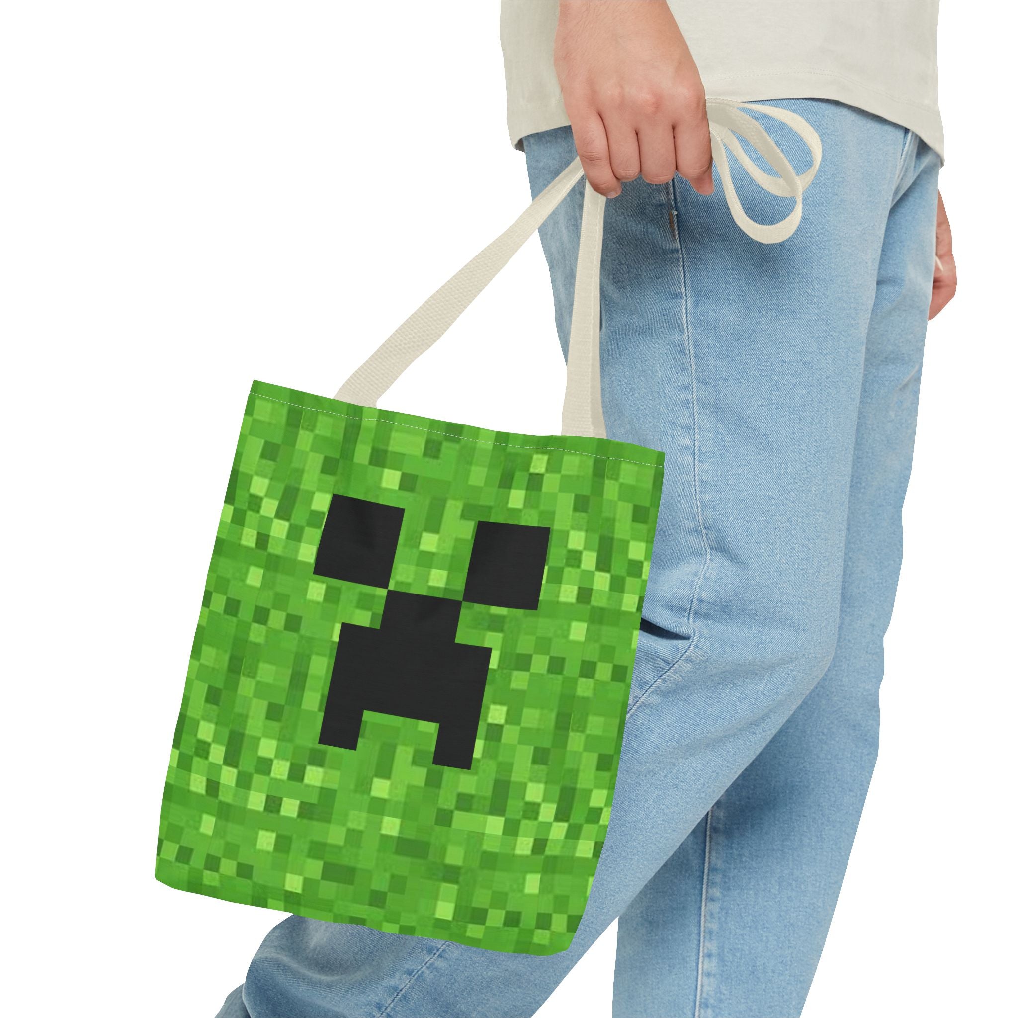 Minecraft Creeper inspired Tote Bag (AOP) Perfect for  Halloween