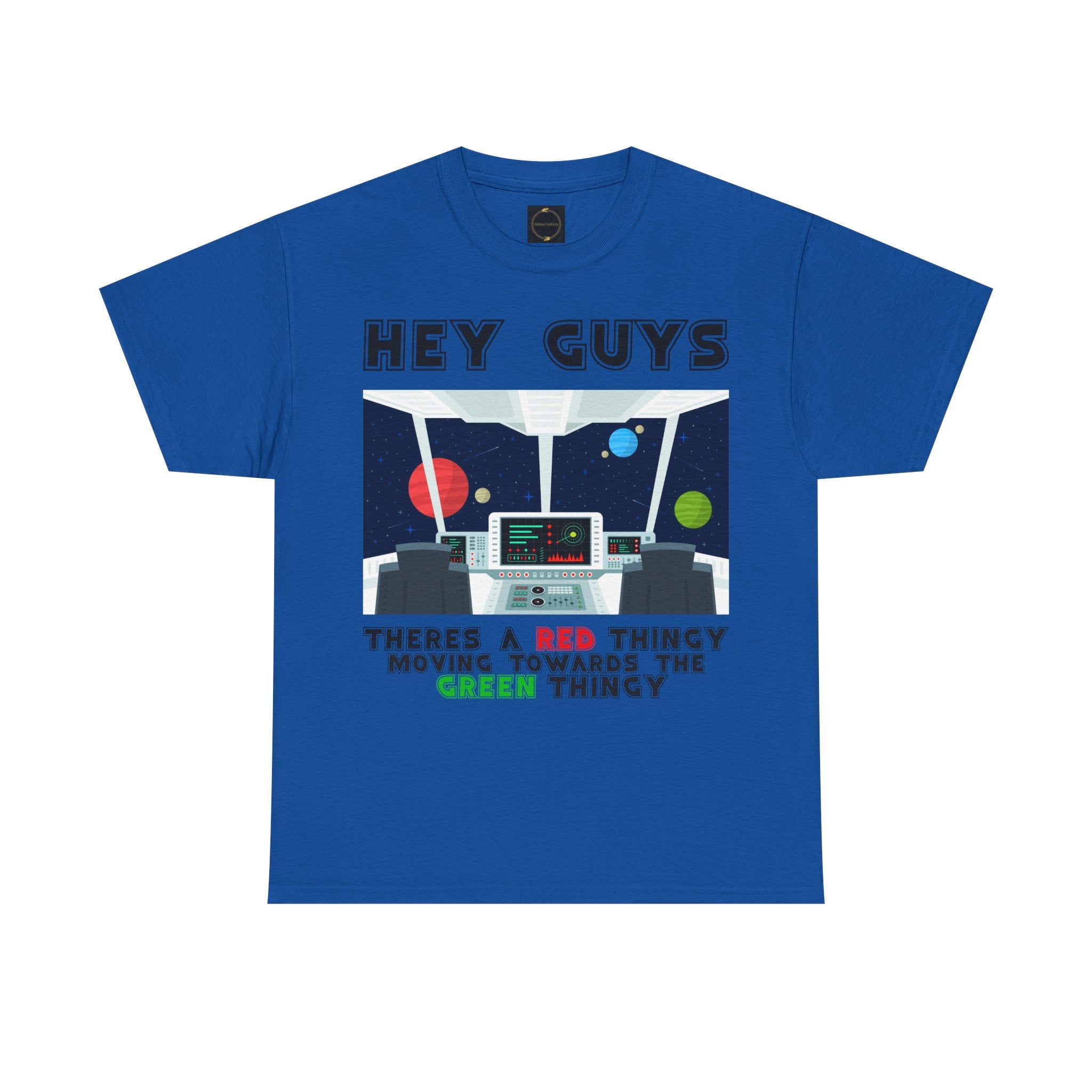 Red Thingy moving towards the Green thingy Funny Unisex Heavy Cotton Tee
