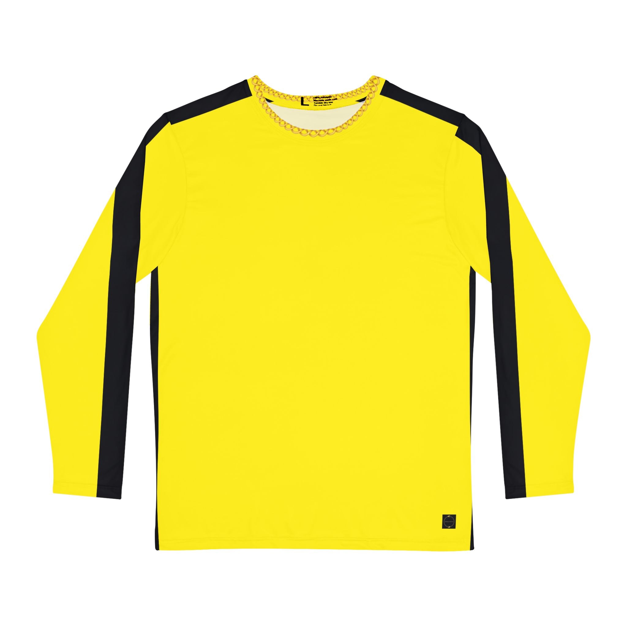 Fabled Fashion Men's Long Sleeve Yellow 'Kill Bill' inspired with celtic chain effect AOP Shirt
