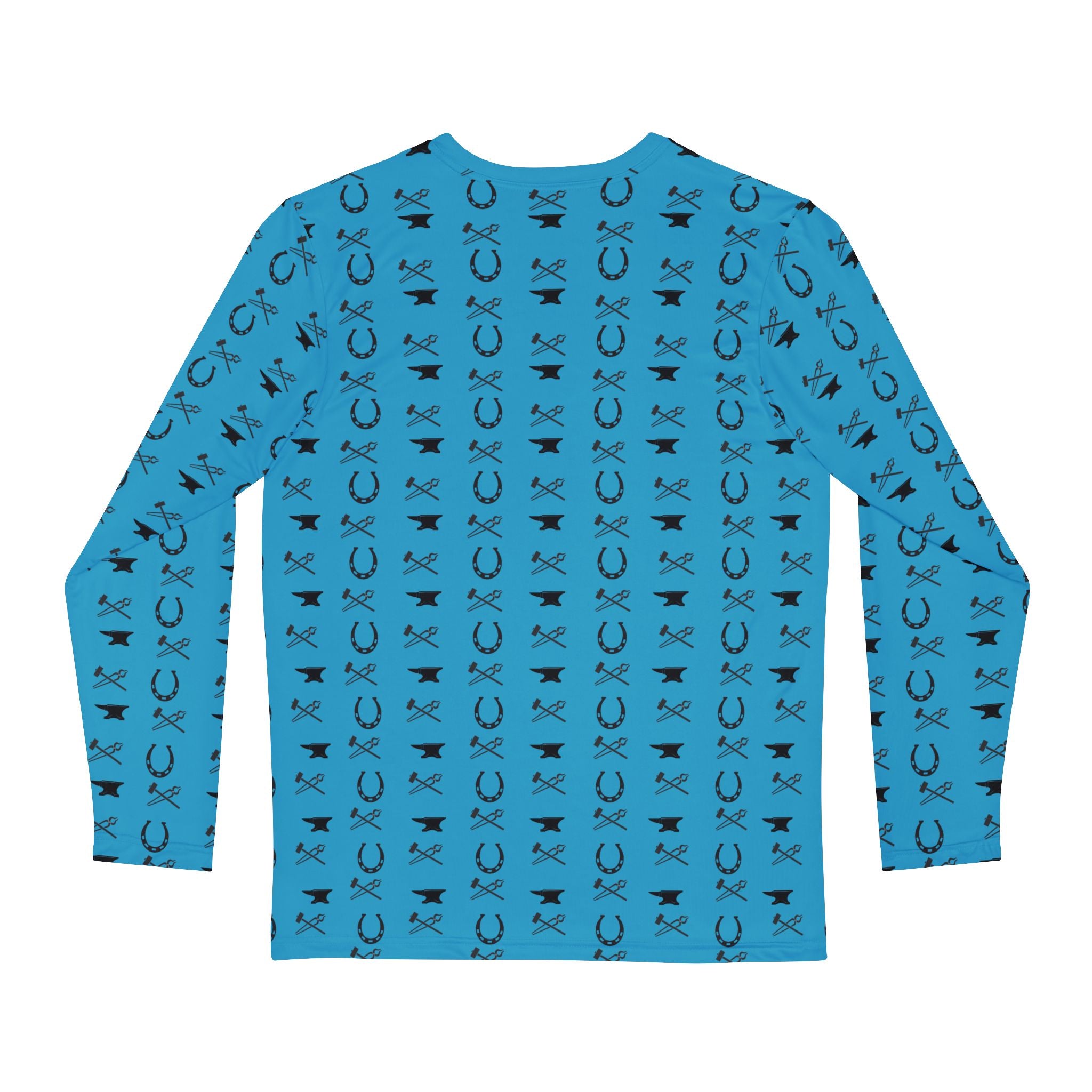 Fabled Fashion Men's Long Sleeve Blacksmith tools pattern AOP Shirt (Hammer/Tongs/Anvil/Horseshoe)