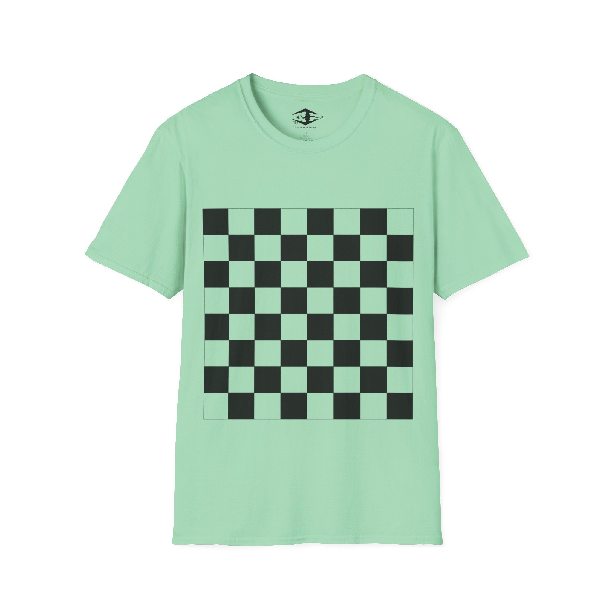 Travel Chess Board Unisex Softstyle T-Shirt (pieces not included)