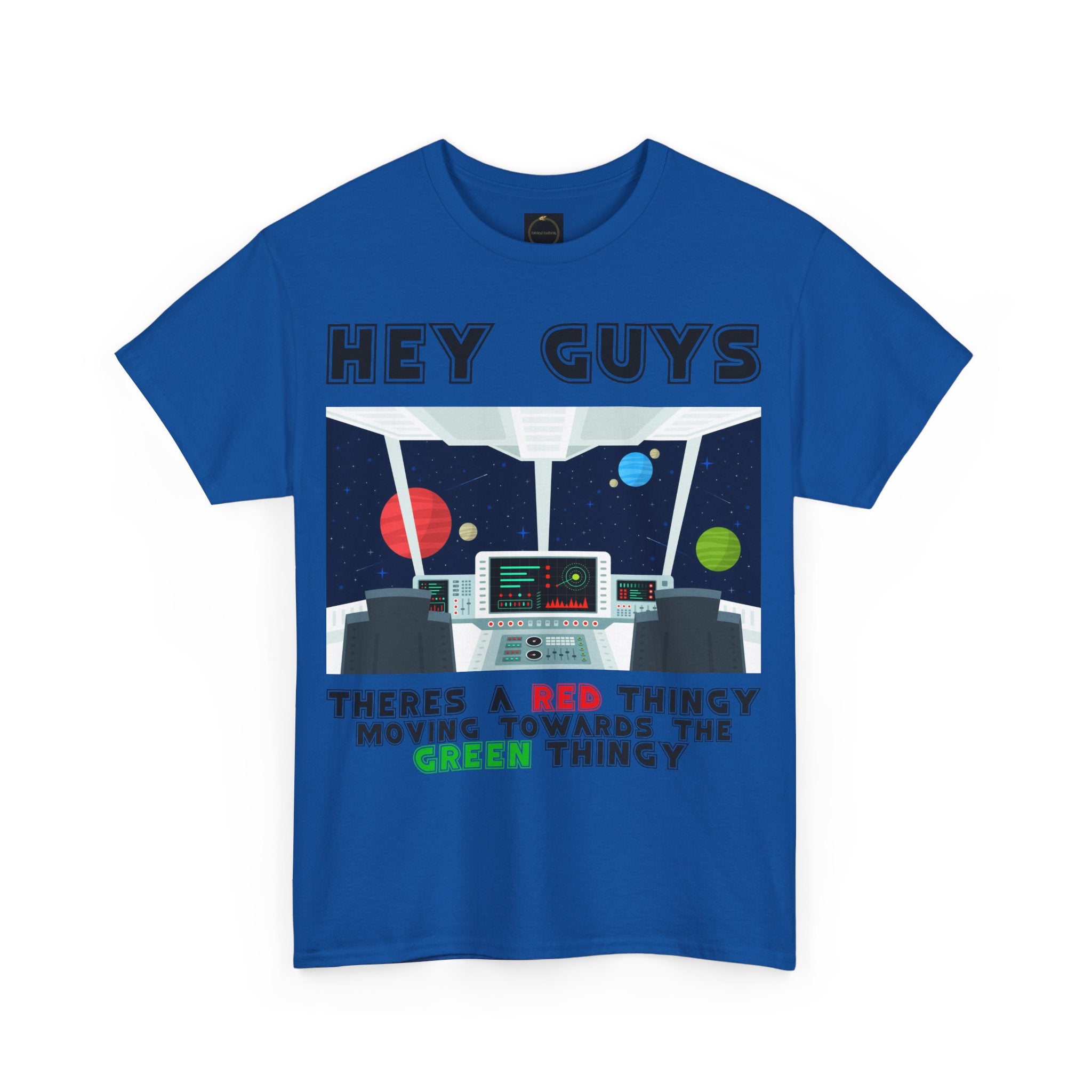 Red Thingy moving towards the Green thingy Funny Unisex Heavy Cotton Tee