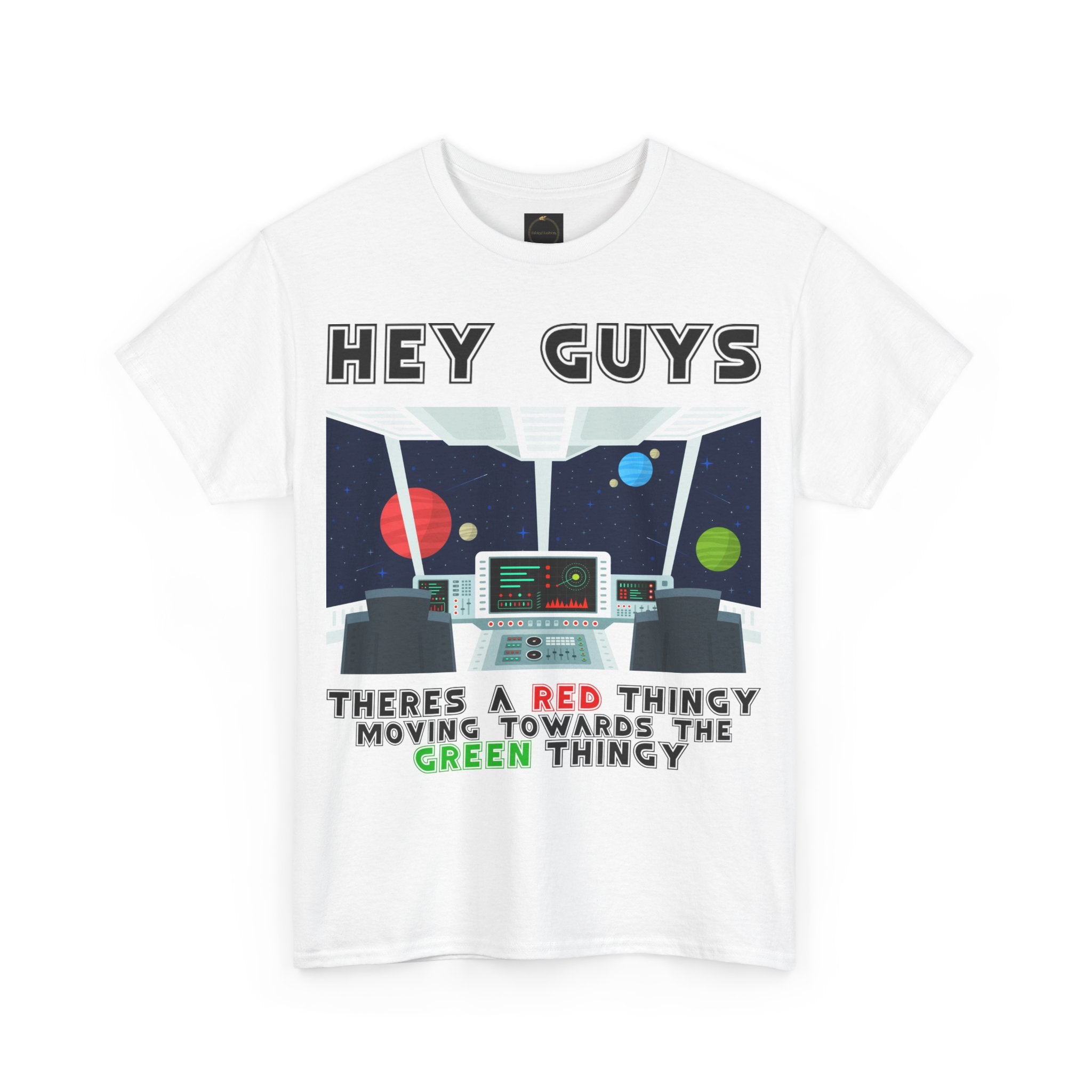 Red Thingy moving towards the Green thingy Funny Unisex Heavy Cotton Tee