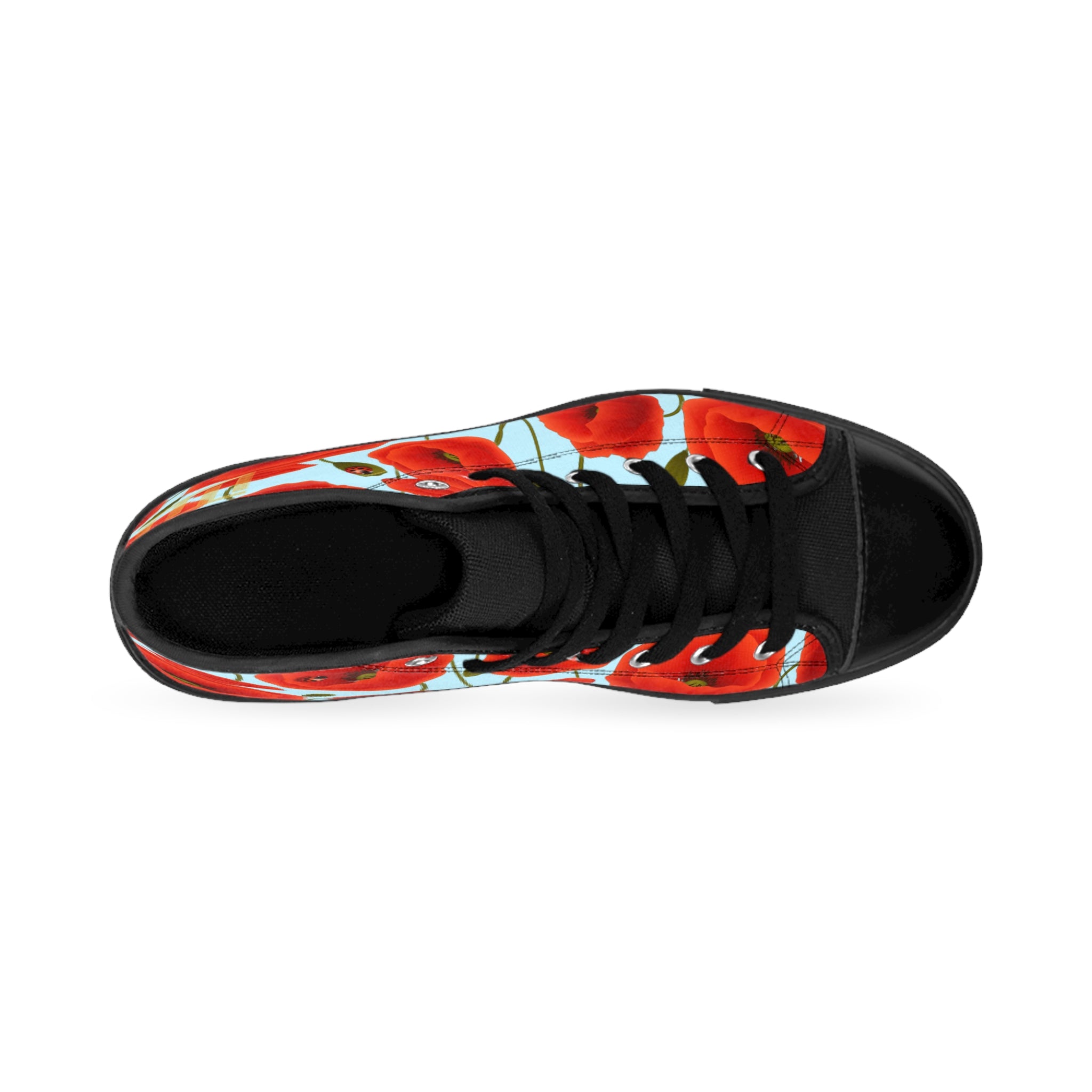 Fabled Fashion Poppies on Blue Women's Classic Sneakers