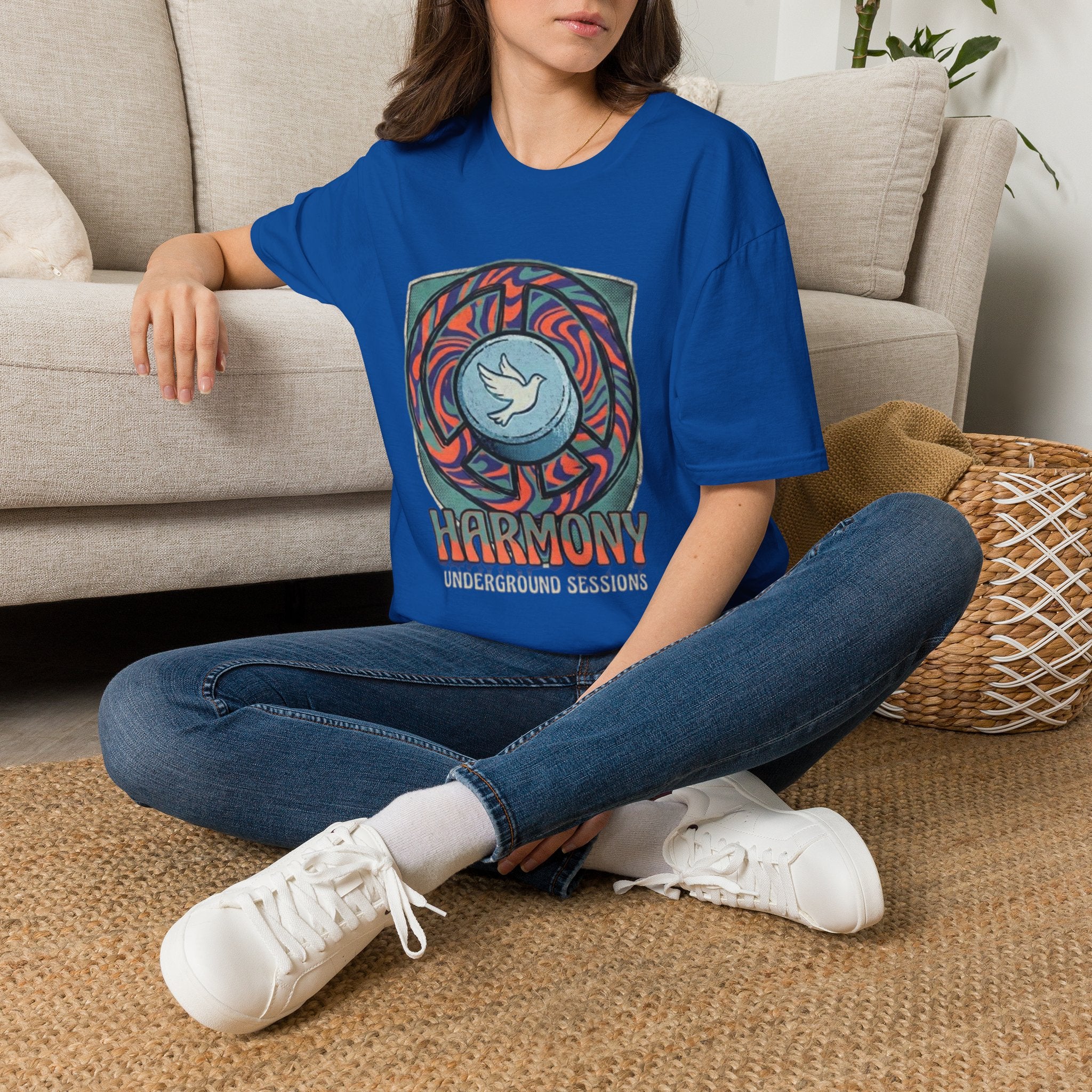 Retro Mandala Dove T-Shirt — 90s Raver Peace Tee