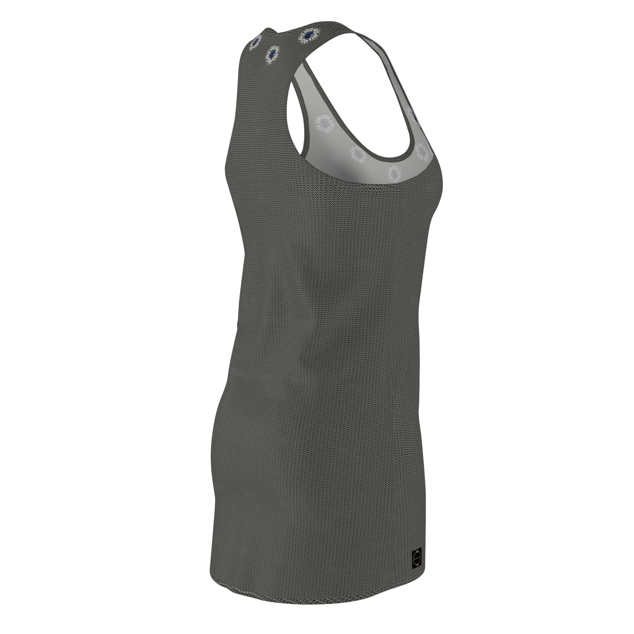 Fabled Fashion Chainmail effect Women's Cut & Sew Racerback Dress (AOP)