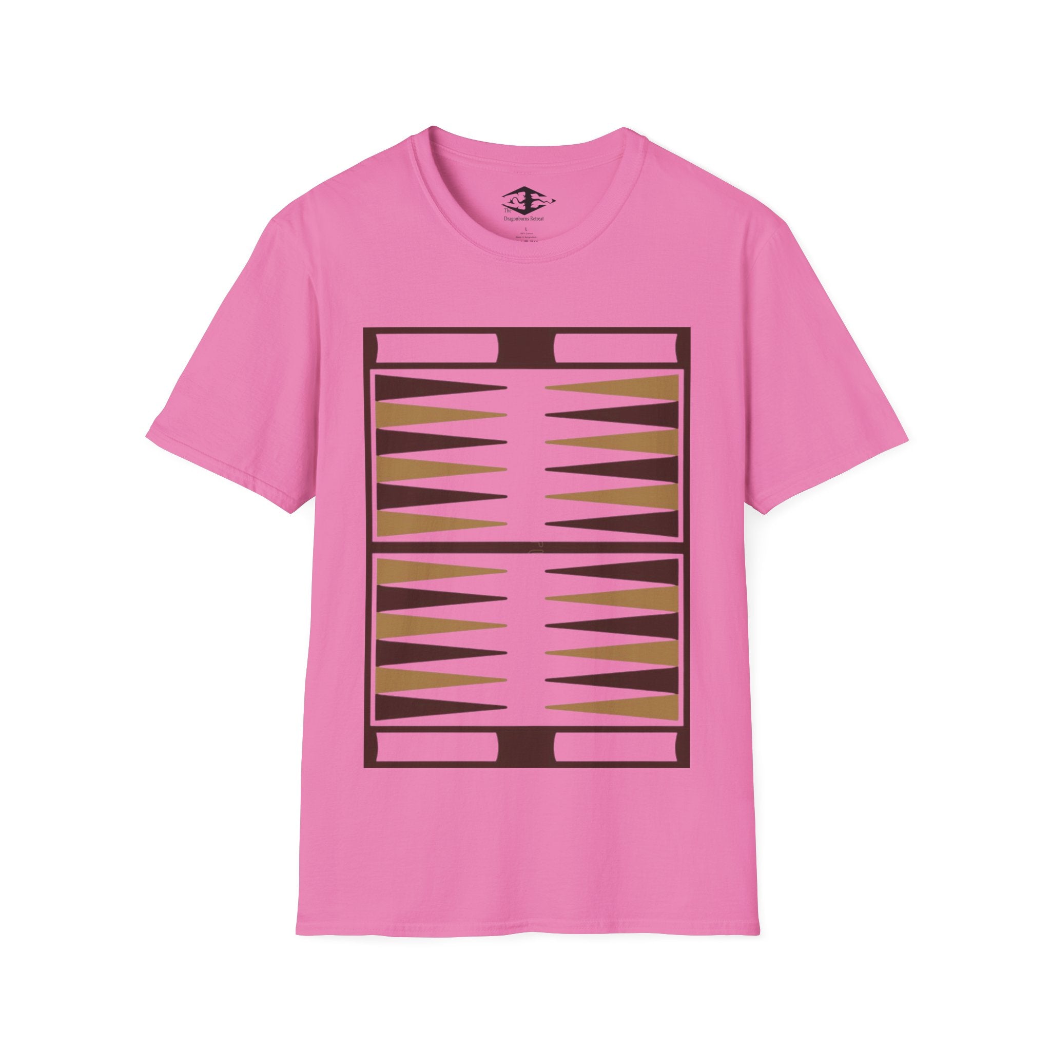 Travel Backgammon Board Unisex Softstyle T-Shirt (pieces not included)
