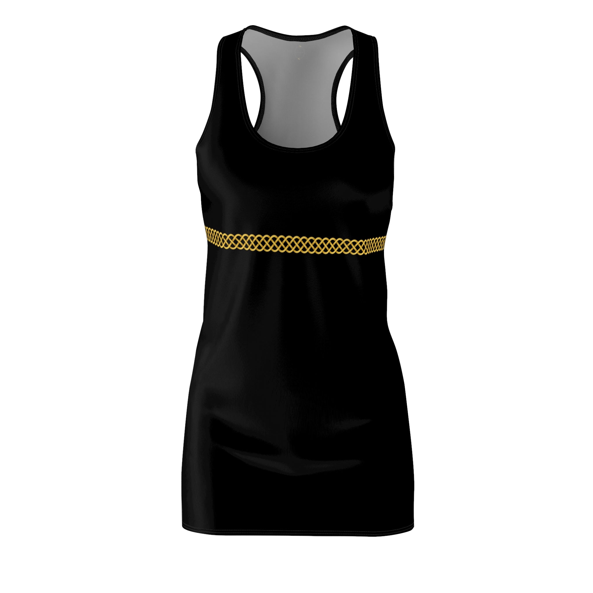 Fabled Fashion Little Black Dress with Celtic Knot effect Women's Cut & Sew Racerback Dress (AOP)