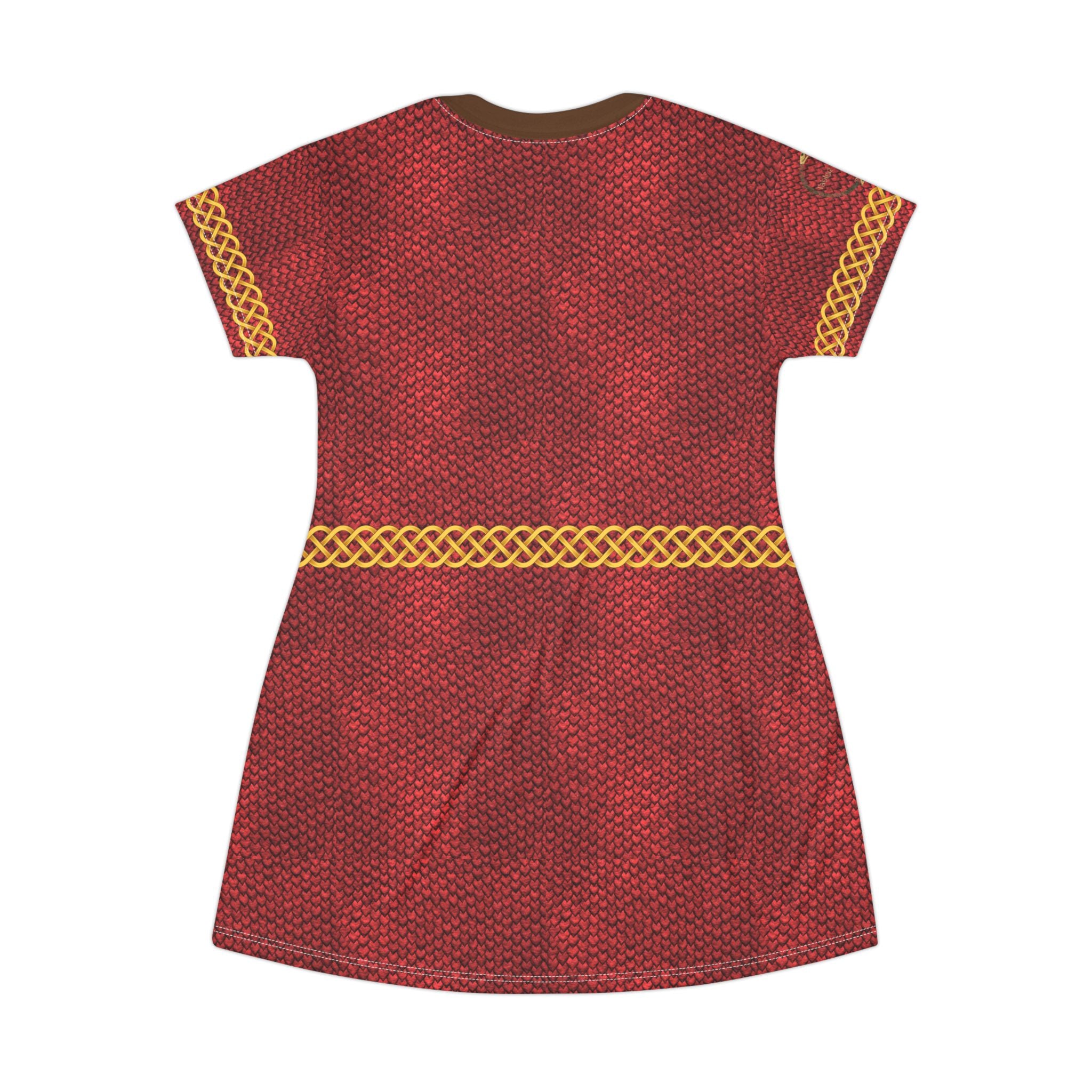 Fabled Fashion Celtic Red Dragon skin armour Medieval fashion All Over Print T-Shirt Dress