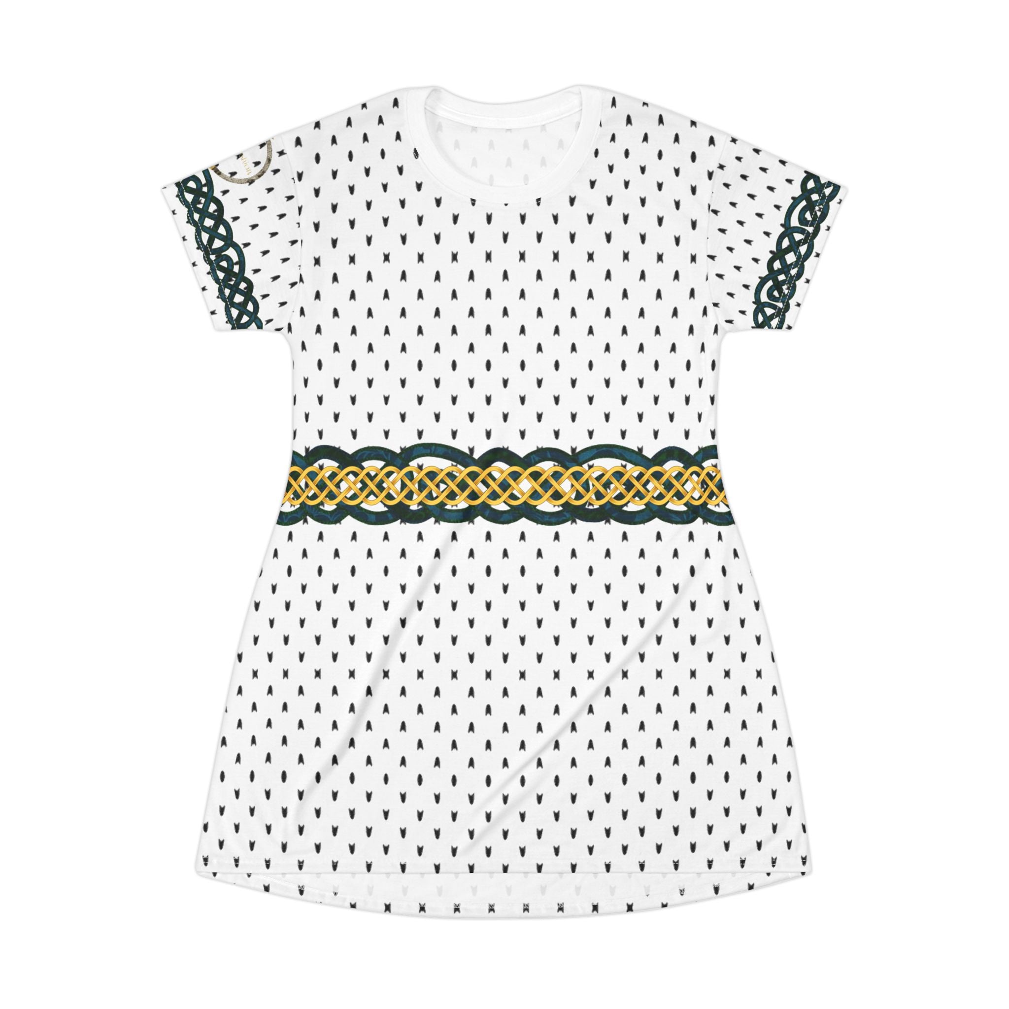 Fabled Fashion Celtic knot Ermine Medieval fashion All Over Print T-Shirt Dress