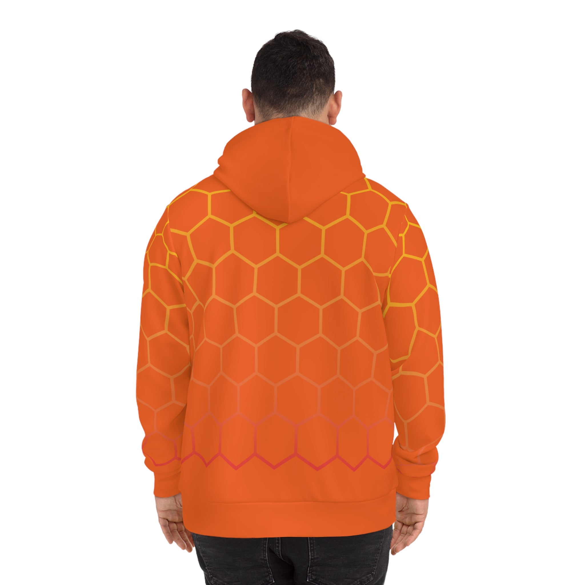 Orange Honeycomb Fashion Hoodie from Fabled Fashion