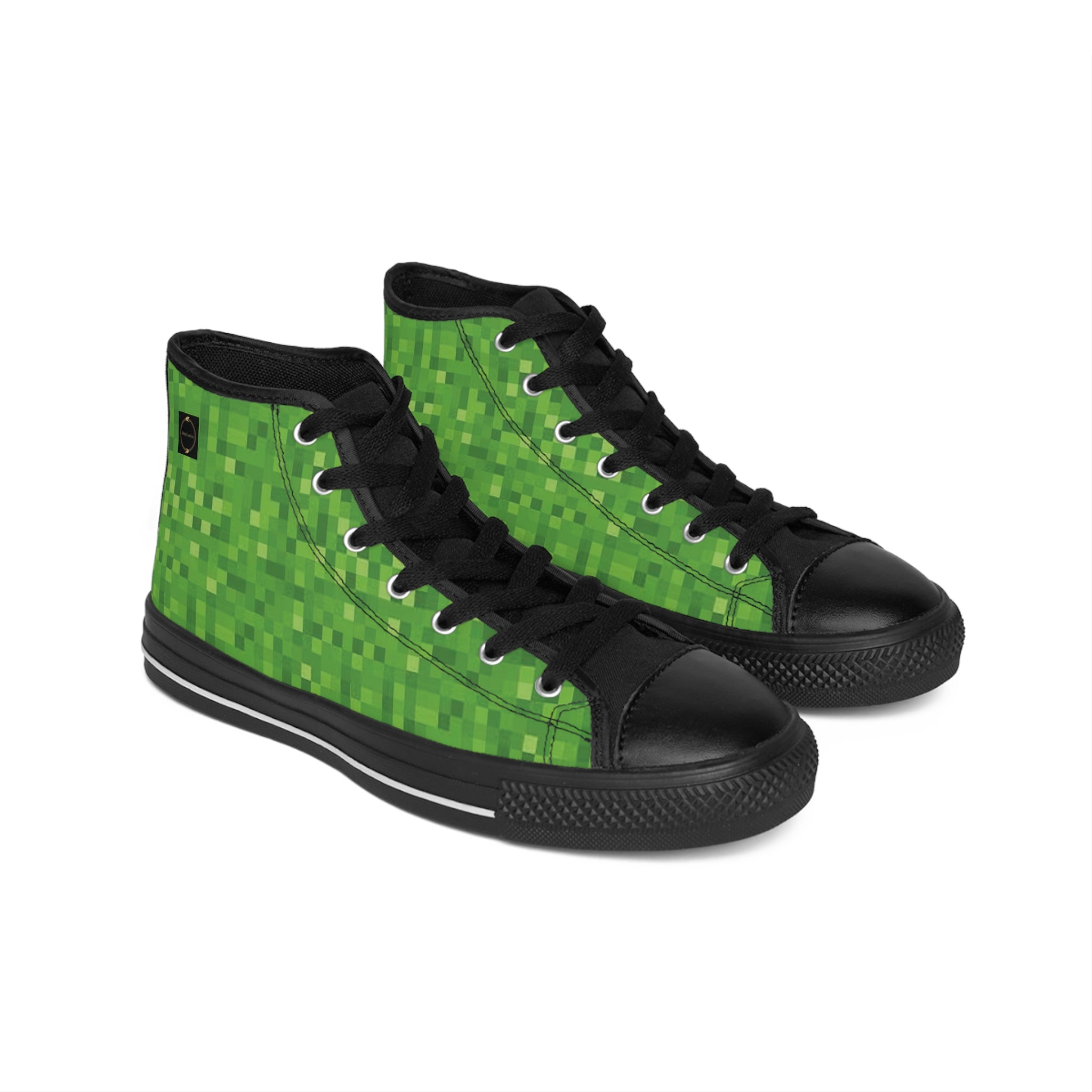 Fabled Fashion Minecraft pixel inspired green Men's Classic Sneakers