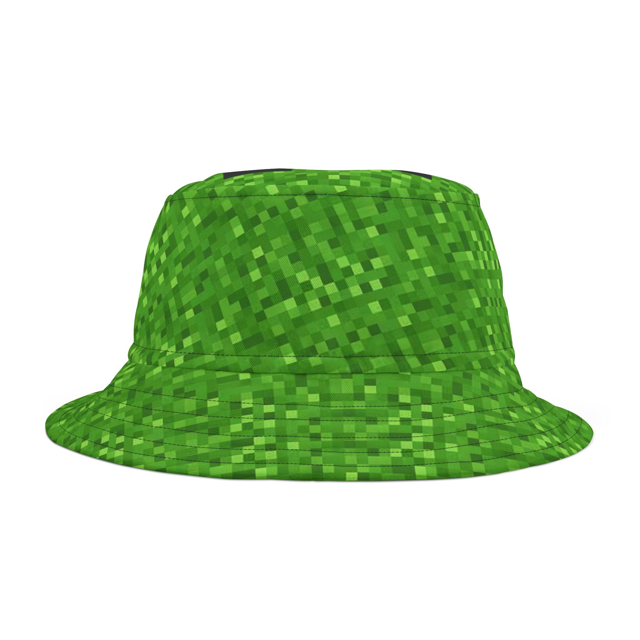 Green Pixel texture effect Creeper inspired Bucket Hat (AOP)