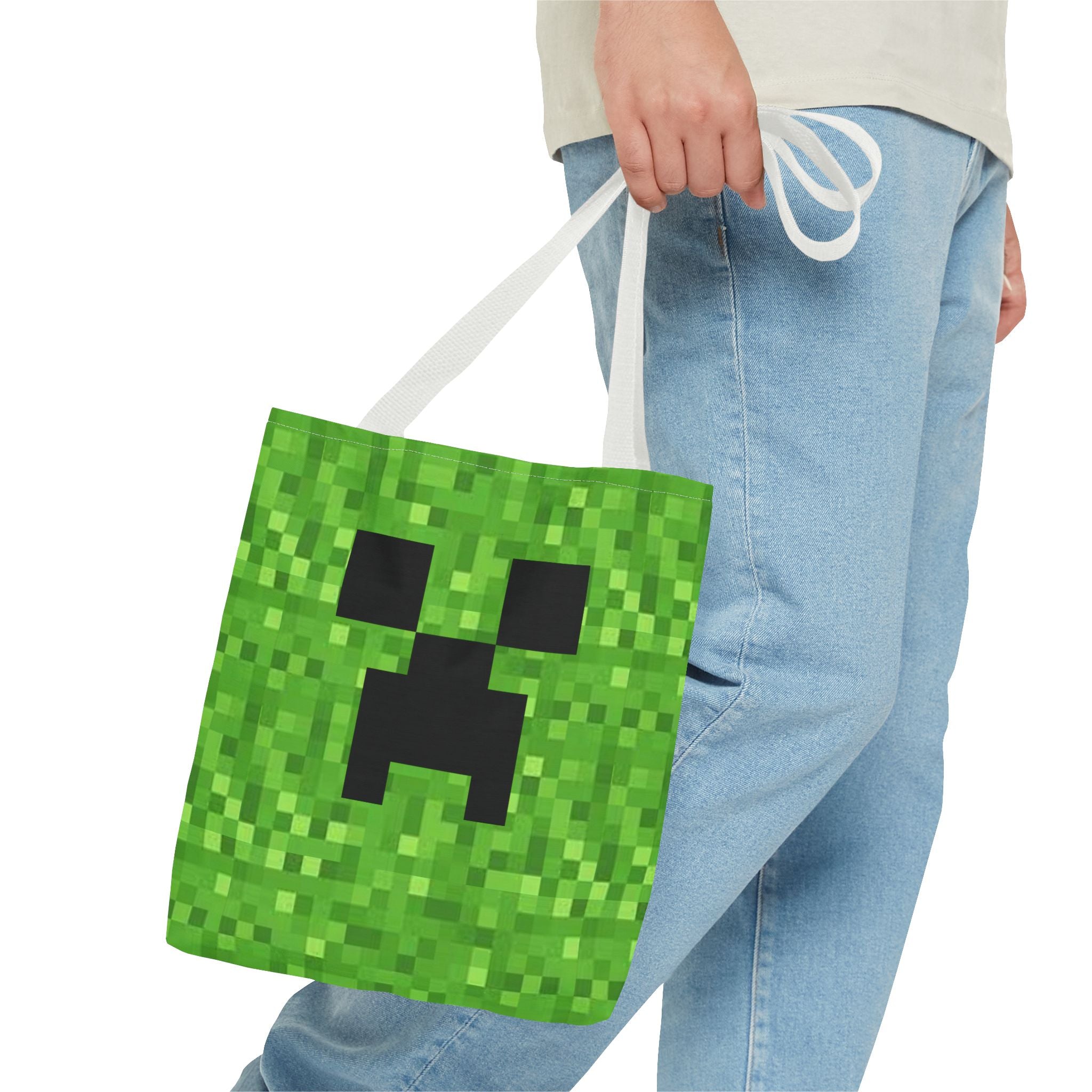 Minecraft Creeper inspired Tote Bag (AOP) Perfect for  Halloween