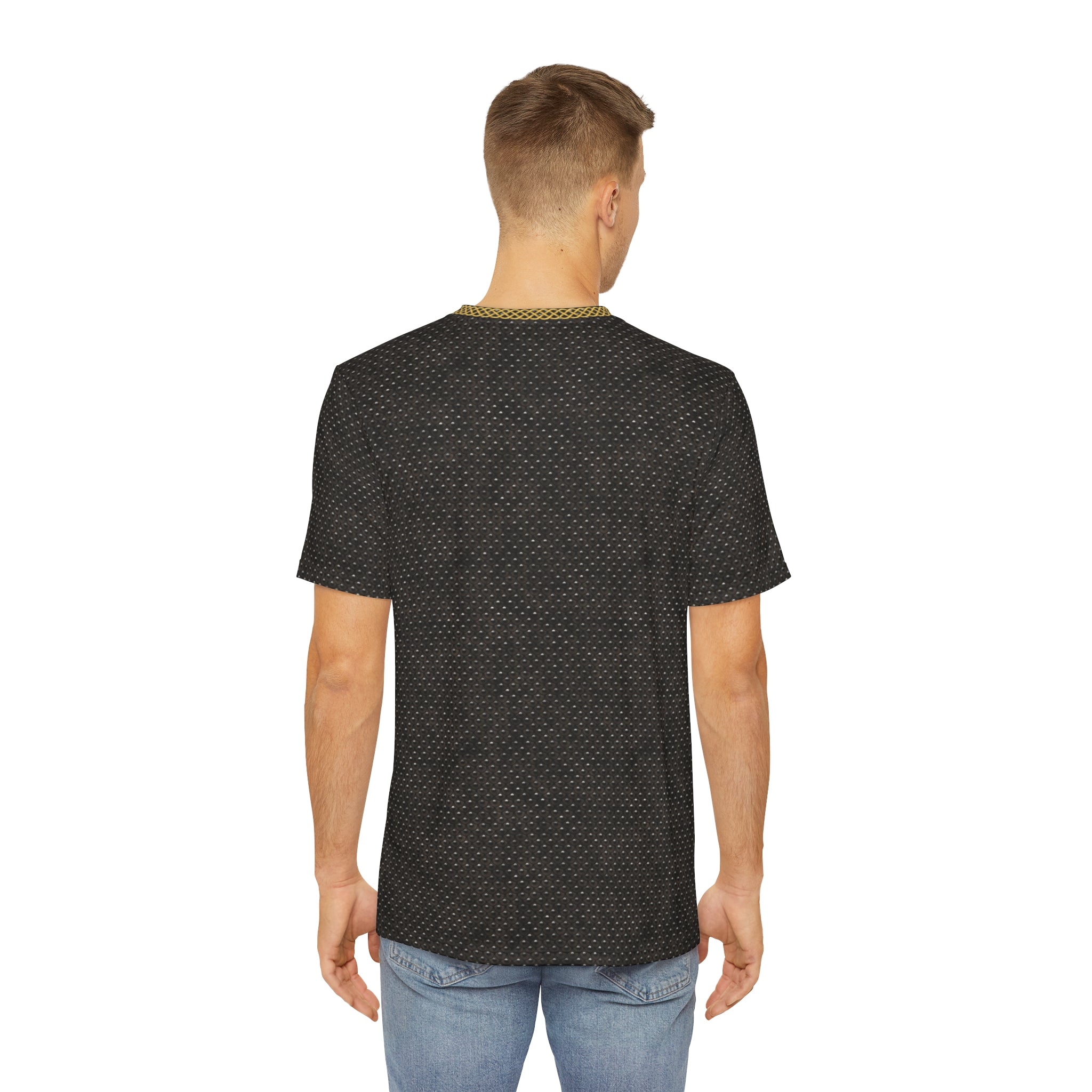 Fabled Fashion Studded leather effect Men's Polyester Tee (AOP)