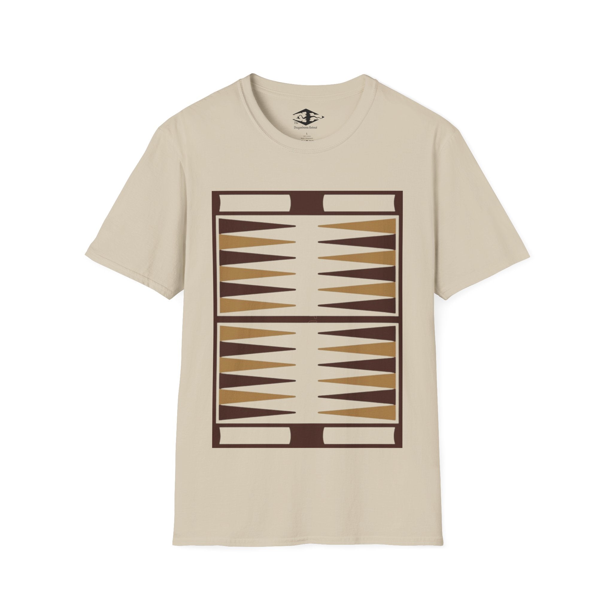 Travel Backgammon Board Unisex Softstyle T-Shirt (pieces not included)