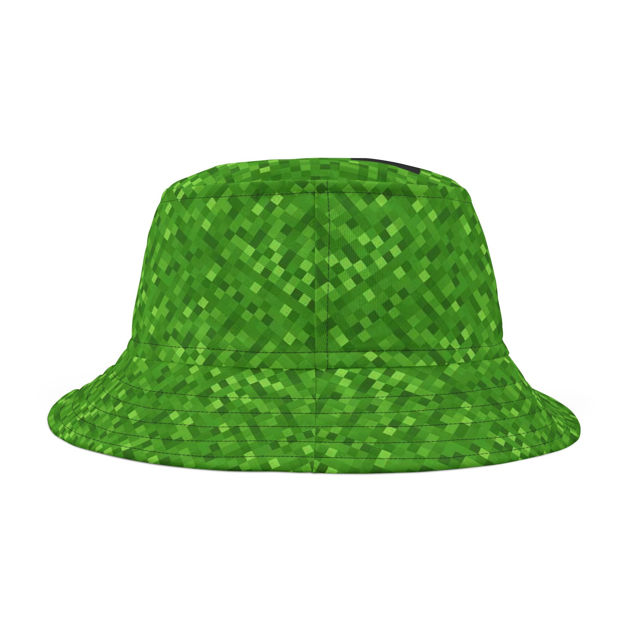 Green Pixel texture effect Creeper inspired Bucket Hat (AOP)