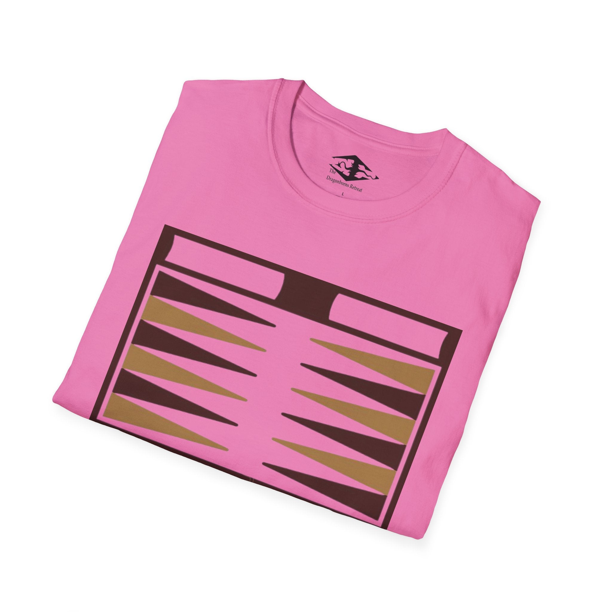 Travel Backgammon Board Unisex Softstyle T-Shirt (pieces not included)