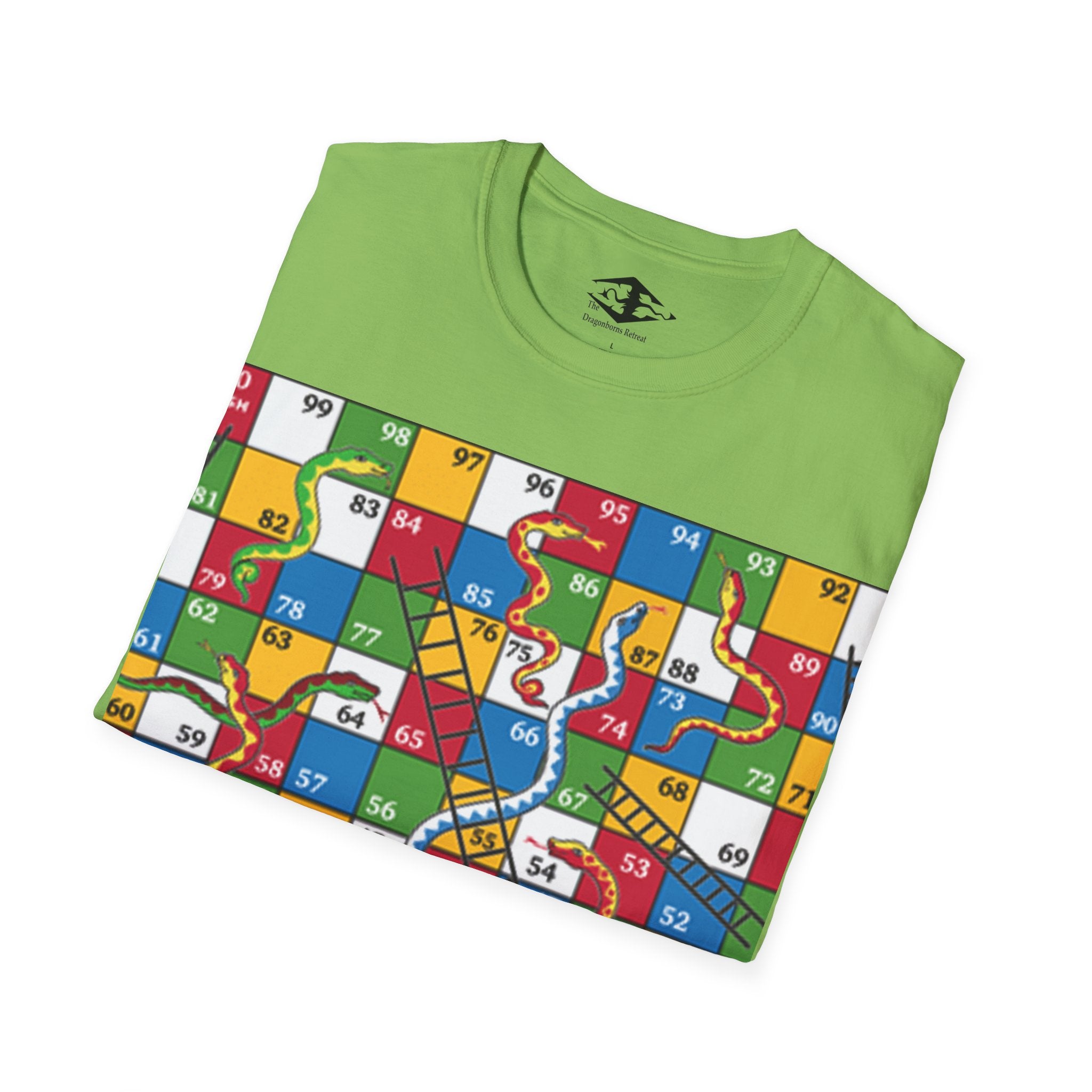 Travel Snakes and Ladders Board Unisex Softstyle T-Shirt (pieces not included)