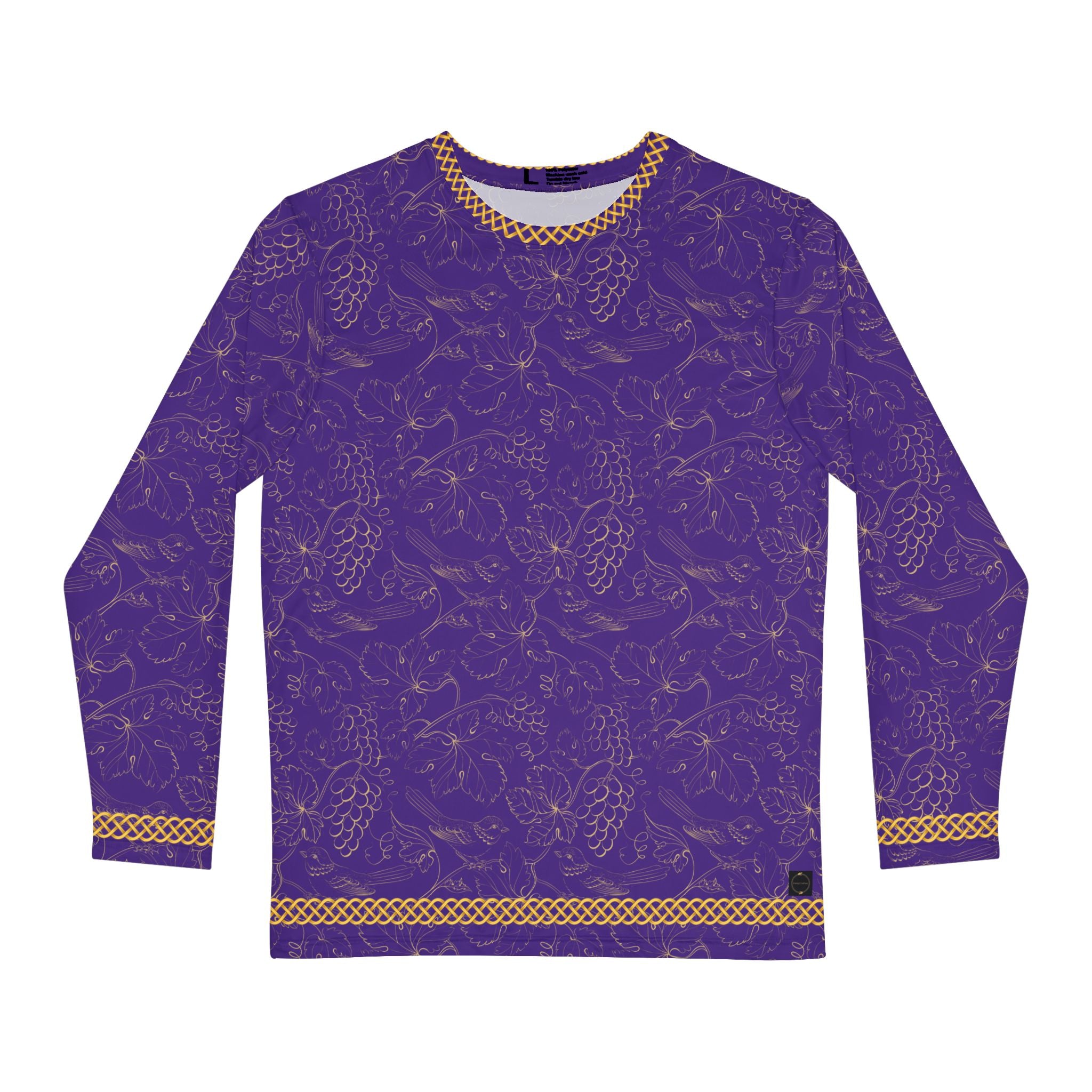 Fabled Fashion Men's Long Sleeve Purple Grapes Celtic Knot style AOP Shirt