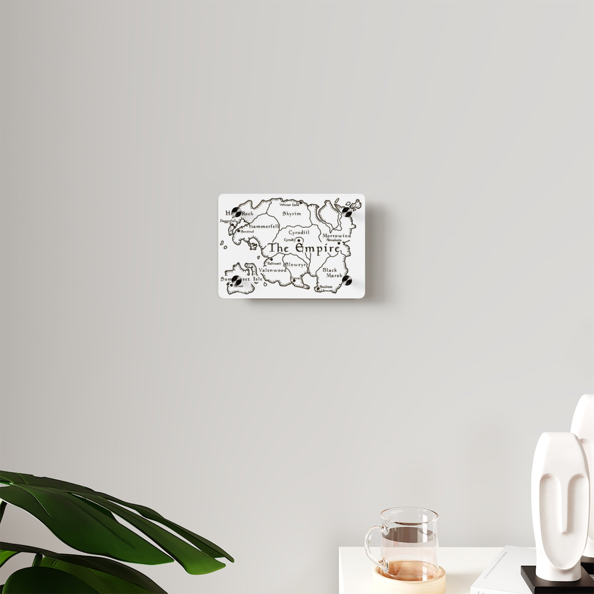 Tamriel map Dragonborn Skyrim Acrylic Wall Art Panels