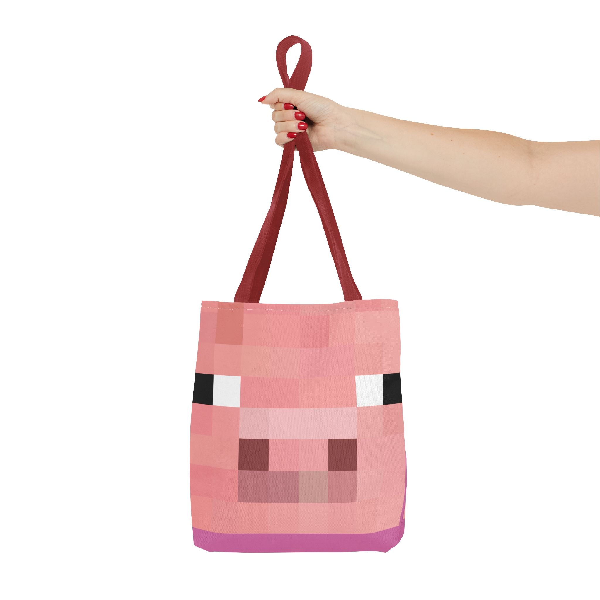 Minecraft inspired Pig Tote Bag (AOP) Perfect for  Halloween