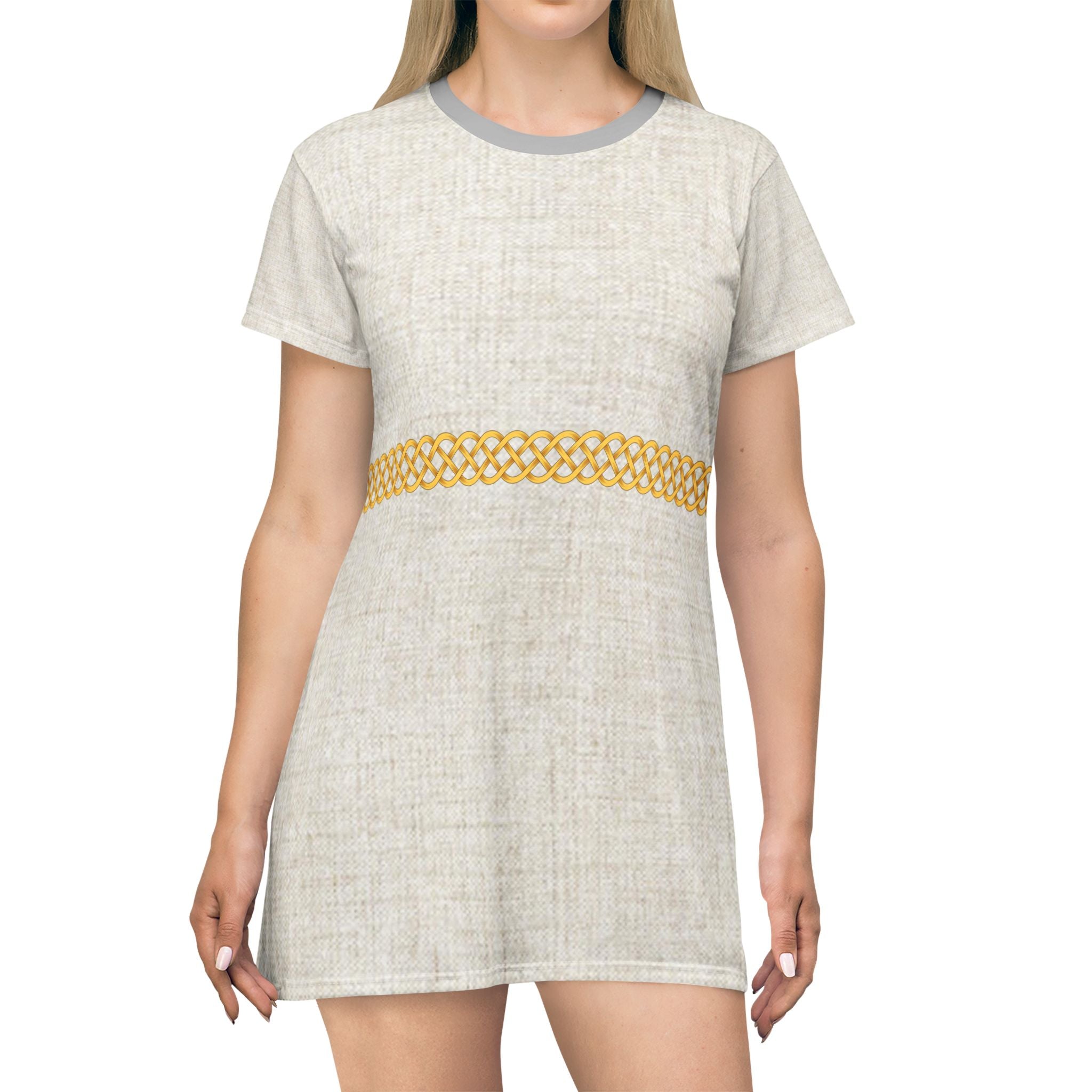 Fabled Fashion Celtic Knot Linen effect Medieval Fashions All Over Print Spring/Summer T-Shirt Dress