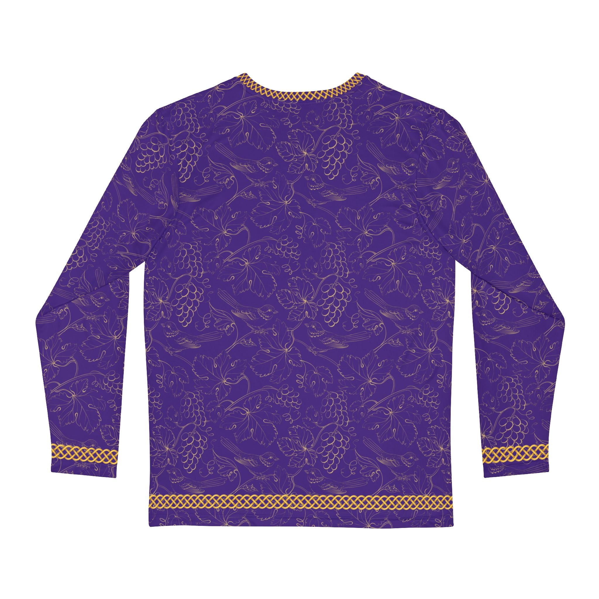 Fabled Fashion Men's Long Sleeve Purple Grapes Celtic Knot style AOP Shirt