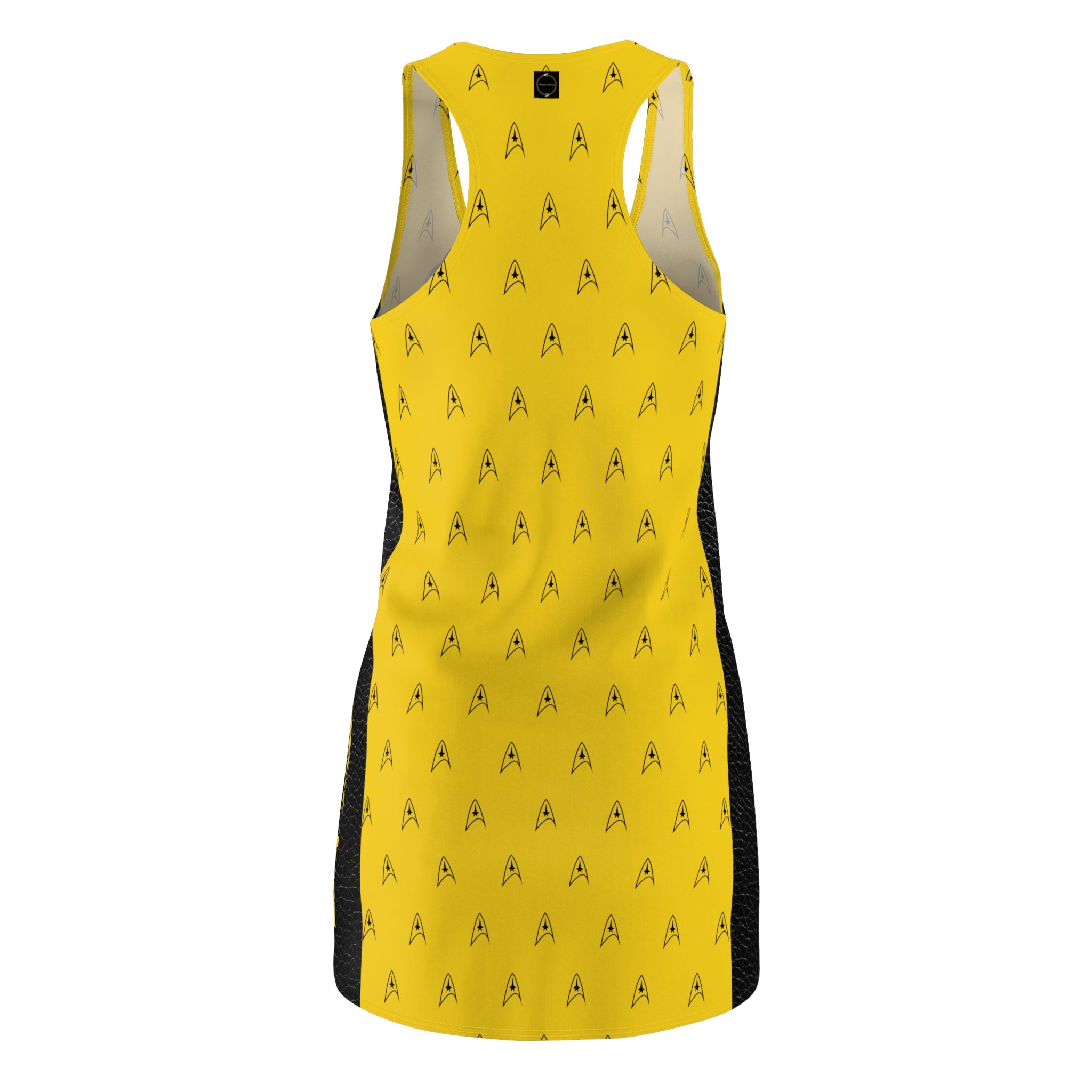 Fabled Fashion Gold Mustard Trekkie Women's Cut & Sew Racerback Dress (AOP)