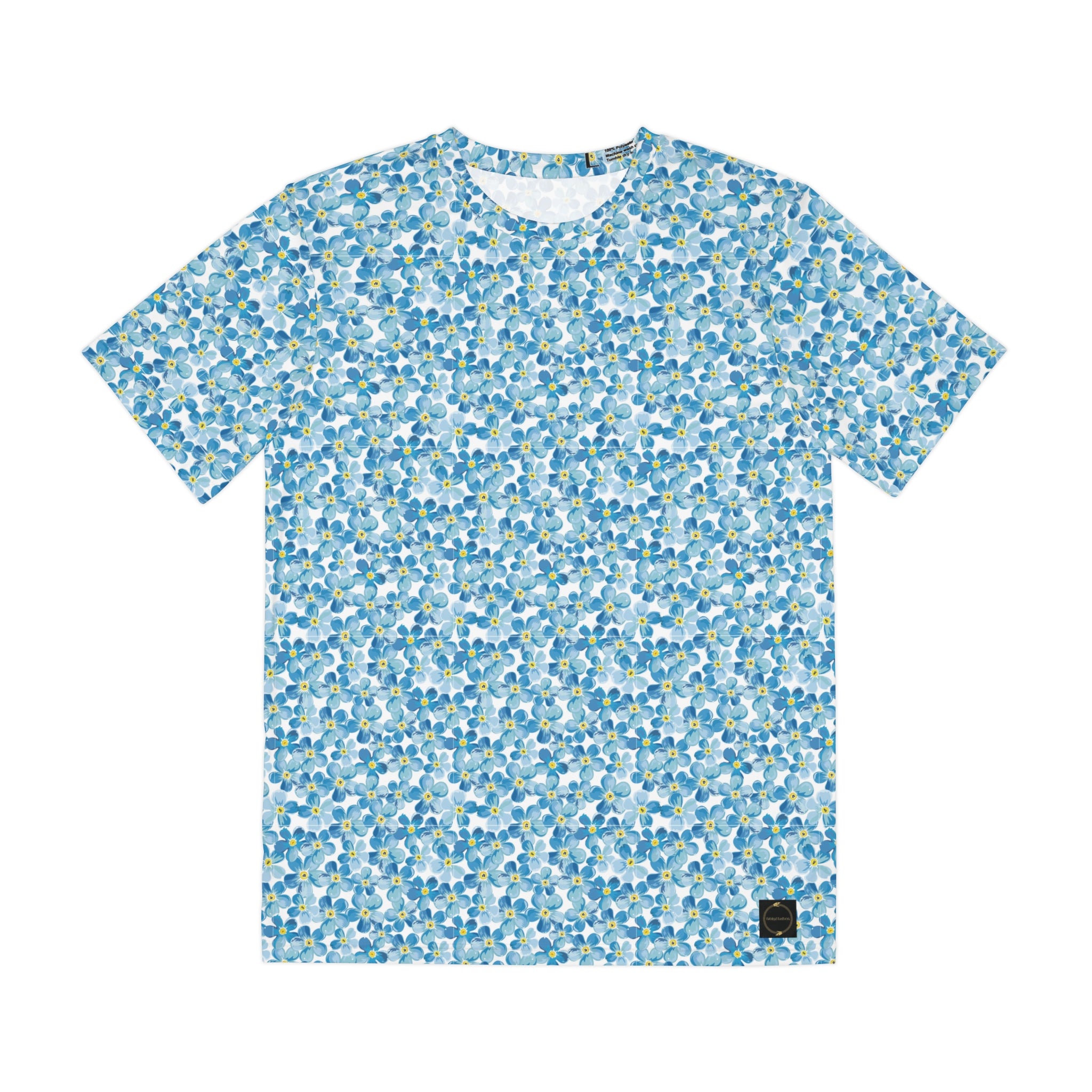 Fabled Fashion Flowerprint series blue flower Men's Polyester Tee (AOP)