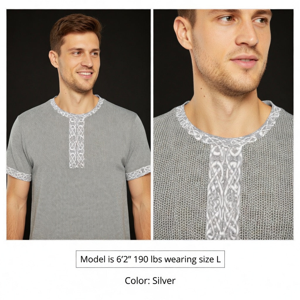 Fabled Fashion LOTR Mithril inspired Elvish Chainmail effect Men's Polyester Tee (AOP)