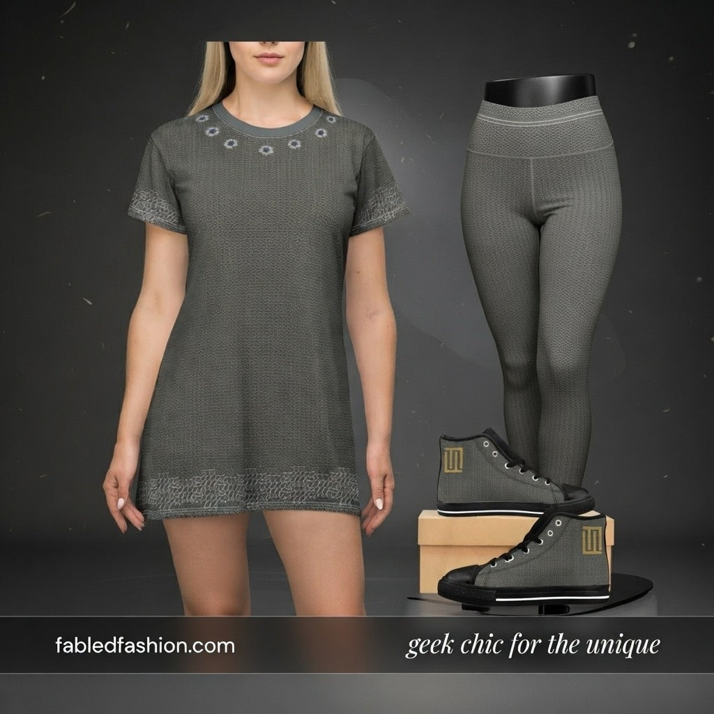 Chainmail T-Shirt Dress by Fabled Fashion