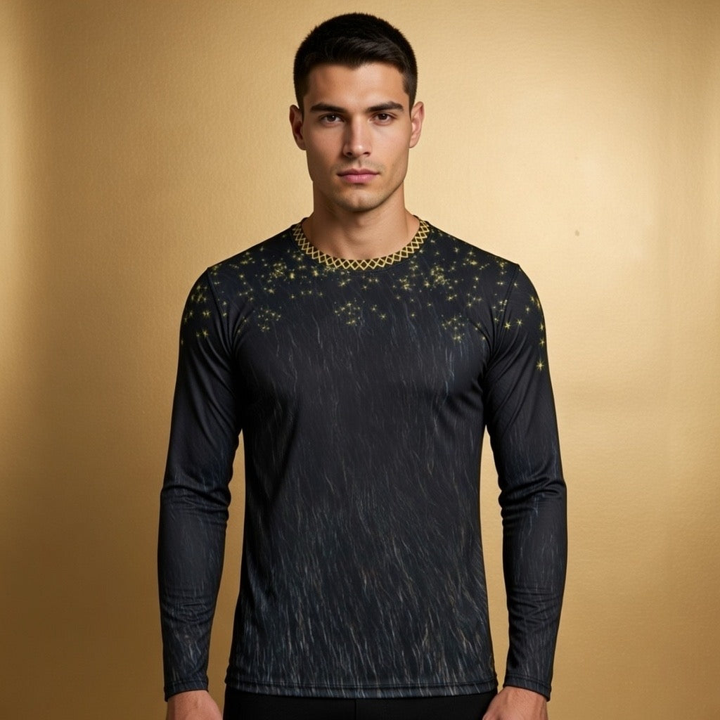 Fabled Fashion Niffler Fur Men's Long Sleeve  AOP Shirt