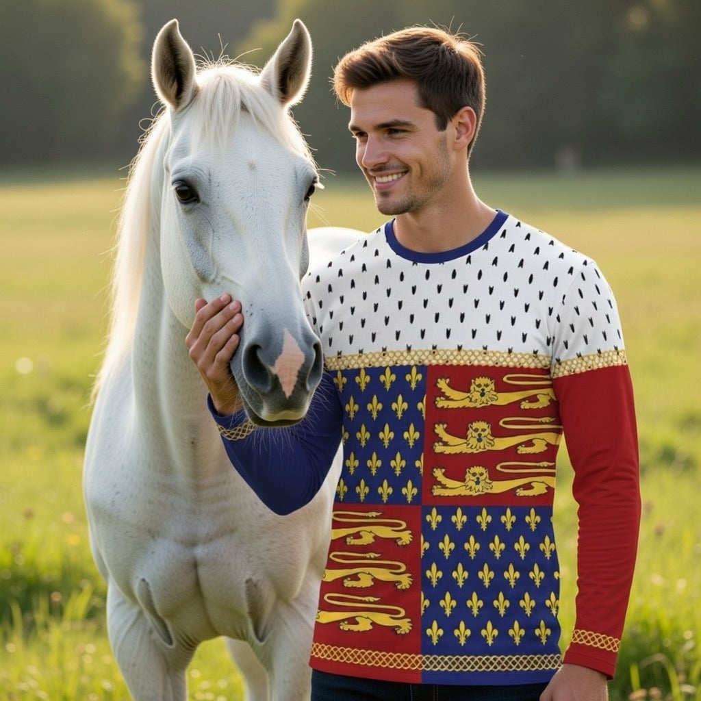 Fabled Fashion Men's Long Sleeve Royal Lionheart AOP Ready to wear Cosplay Shirt