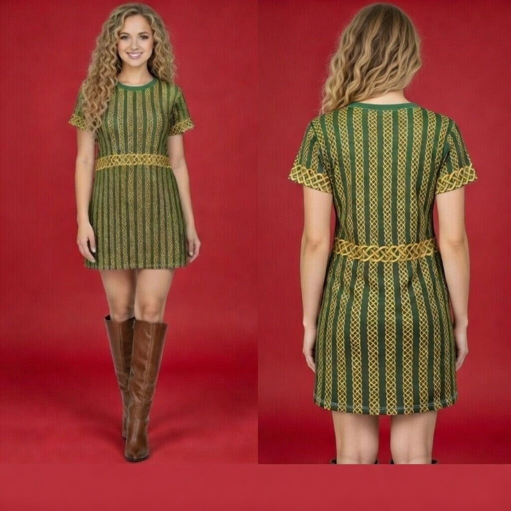 Fabled Fashion Celtic Knot Medieval fashion All Over Print T-Shirt Dress