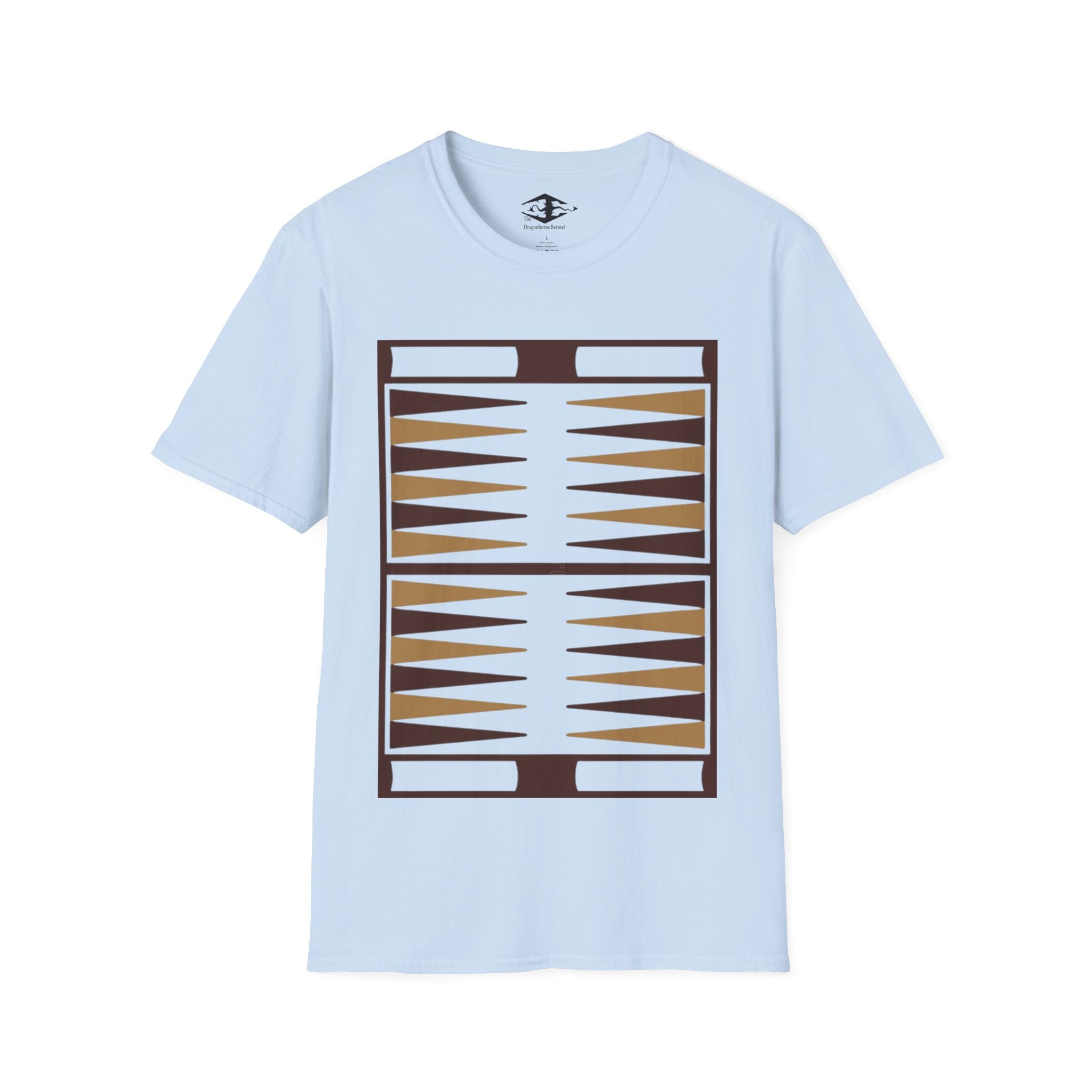Travel Backgammon Board Unisex Softstyle T-Shirt (pieces not included)