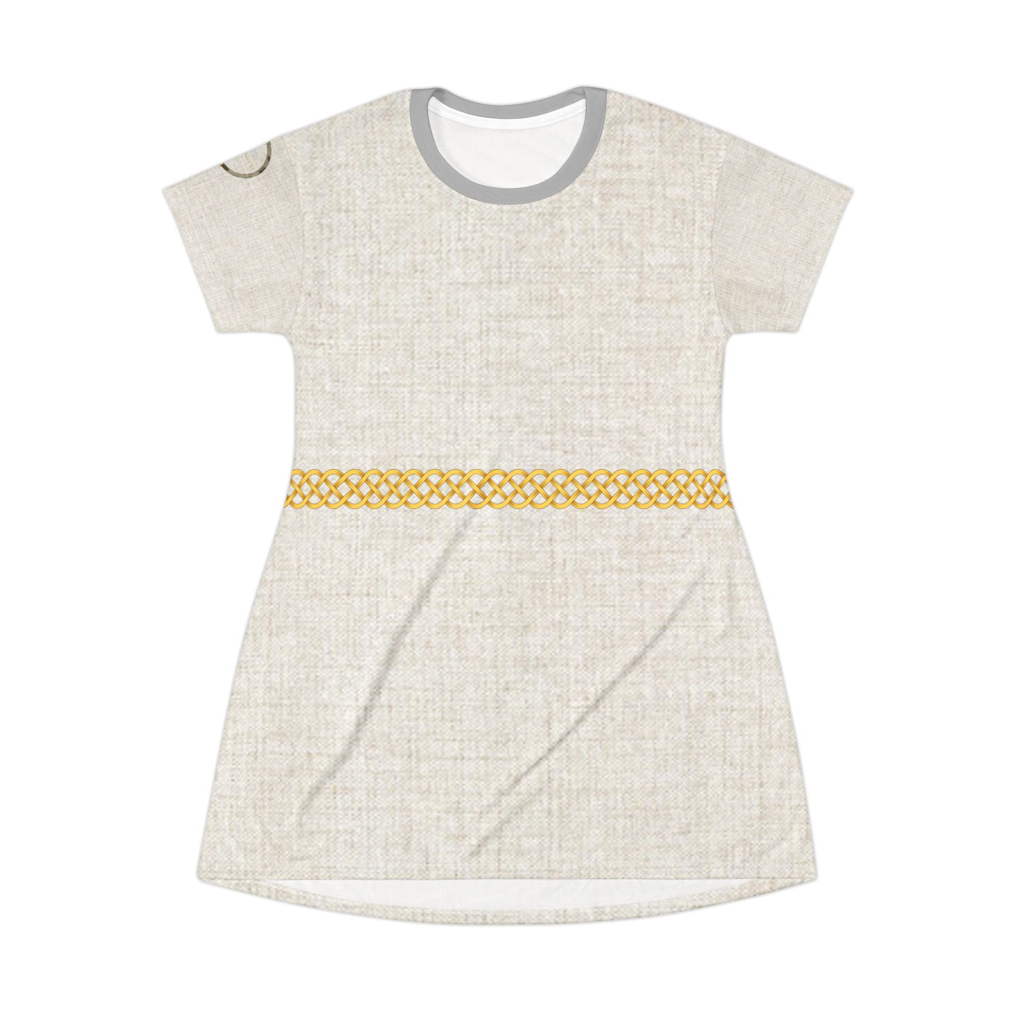 Fabled Fashion Celtic Knot Linen effect Medieval Fashions All Over Print Spring/Summer T-Shirt Dress