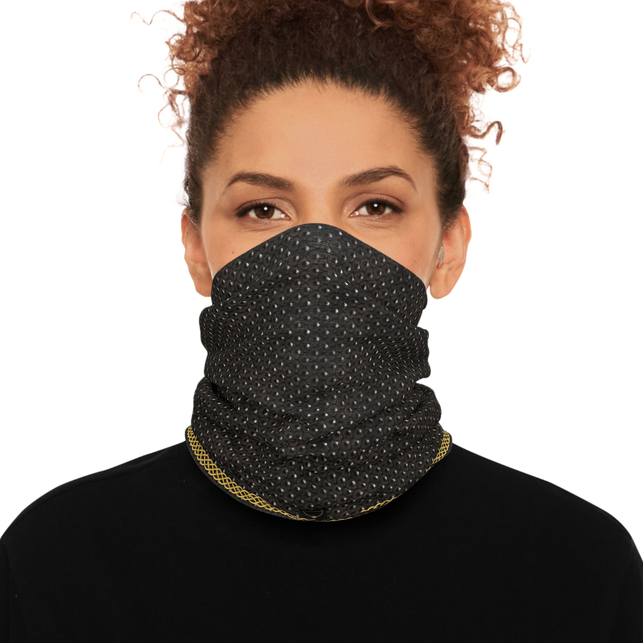 Fabled Fashion Studded leather armour printed Tube Scarf