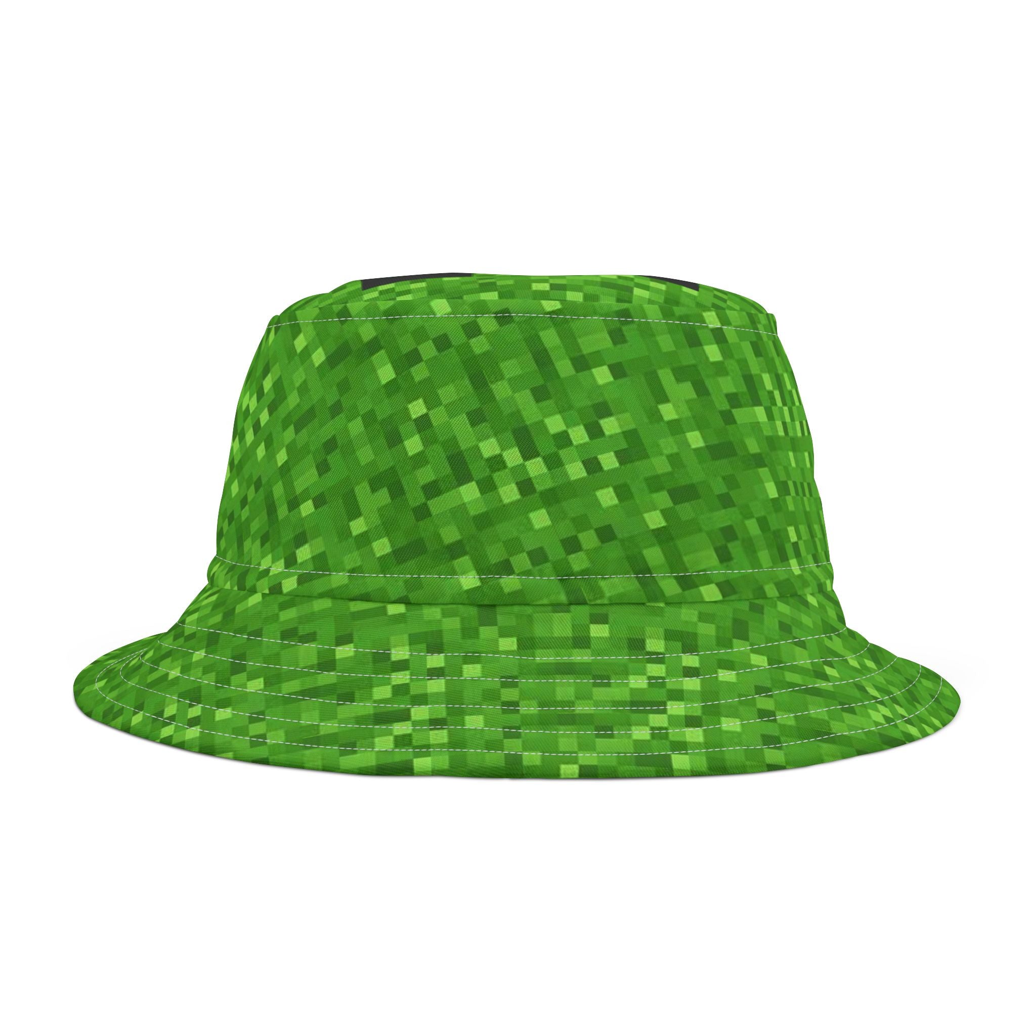 Green Pixel texture effect Creeper inspired Bucket Hat (AOP)