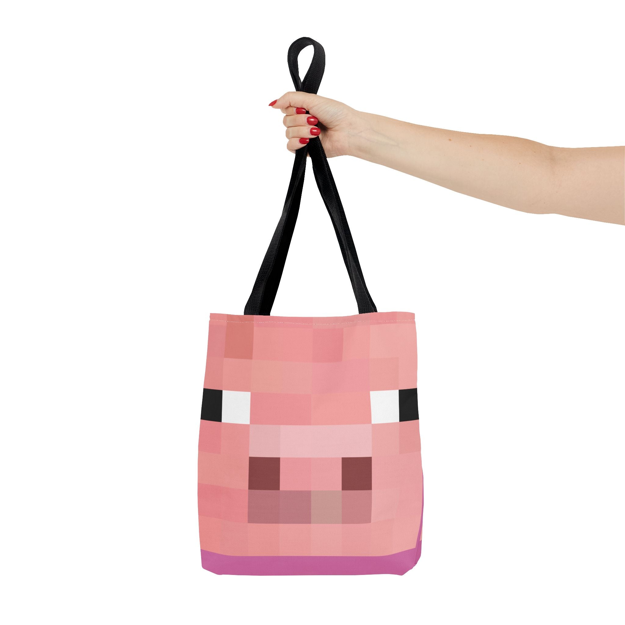 Minecraft inspired Pig Tote Bag (AOP) Perfect for  Halloween