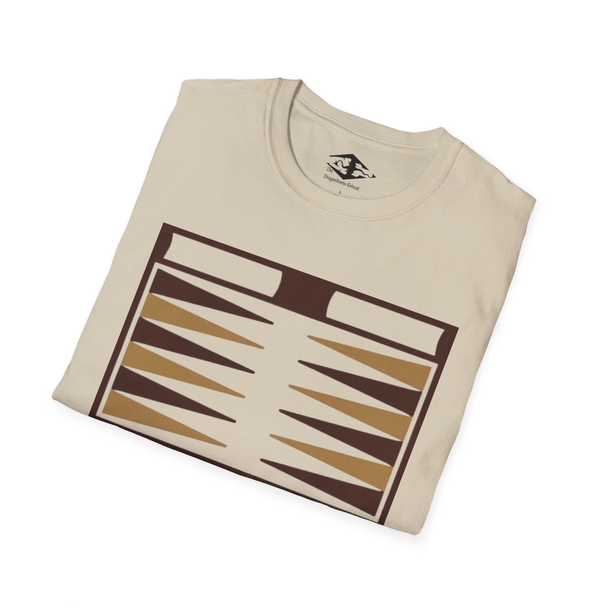 Travel Backgammon Board Unisex Softstyle T-Shirt (pieces not included)